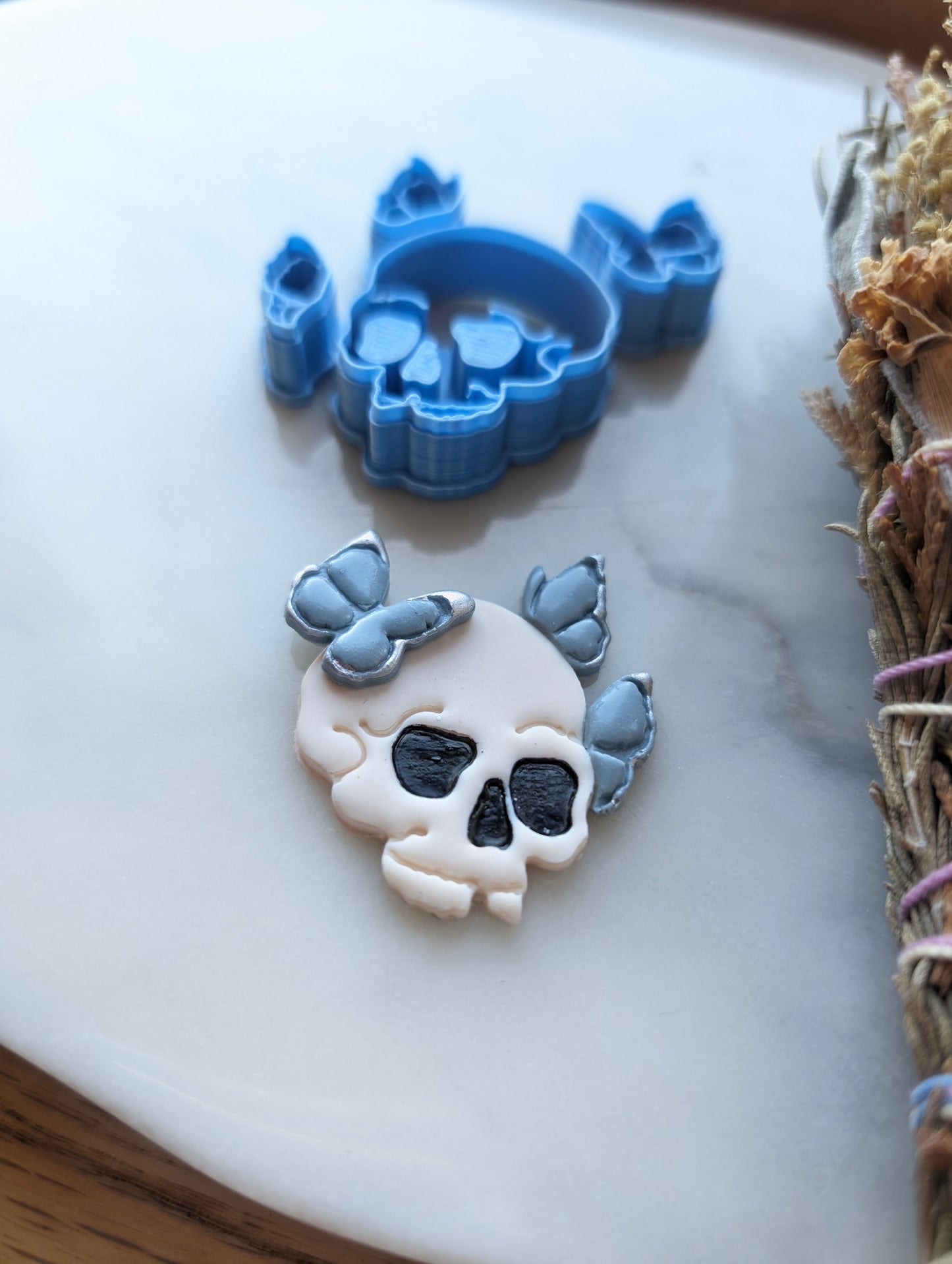 4 Piece Skull with Micro Butterflies Layered Sharp Clay Cutter