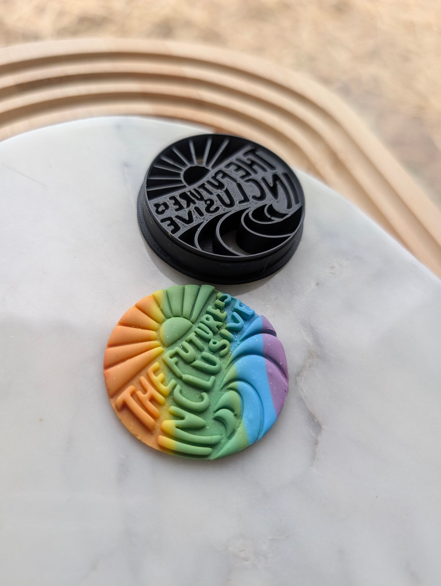 The Future is Inclusive Text Embossed Sharp Cutter for Clay and More