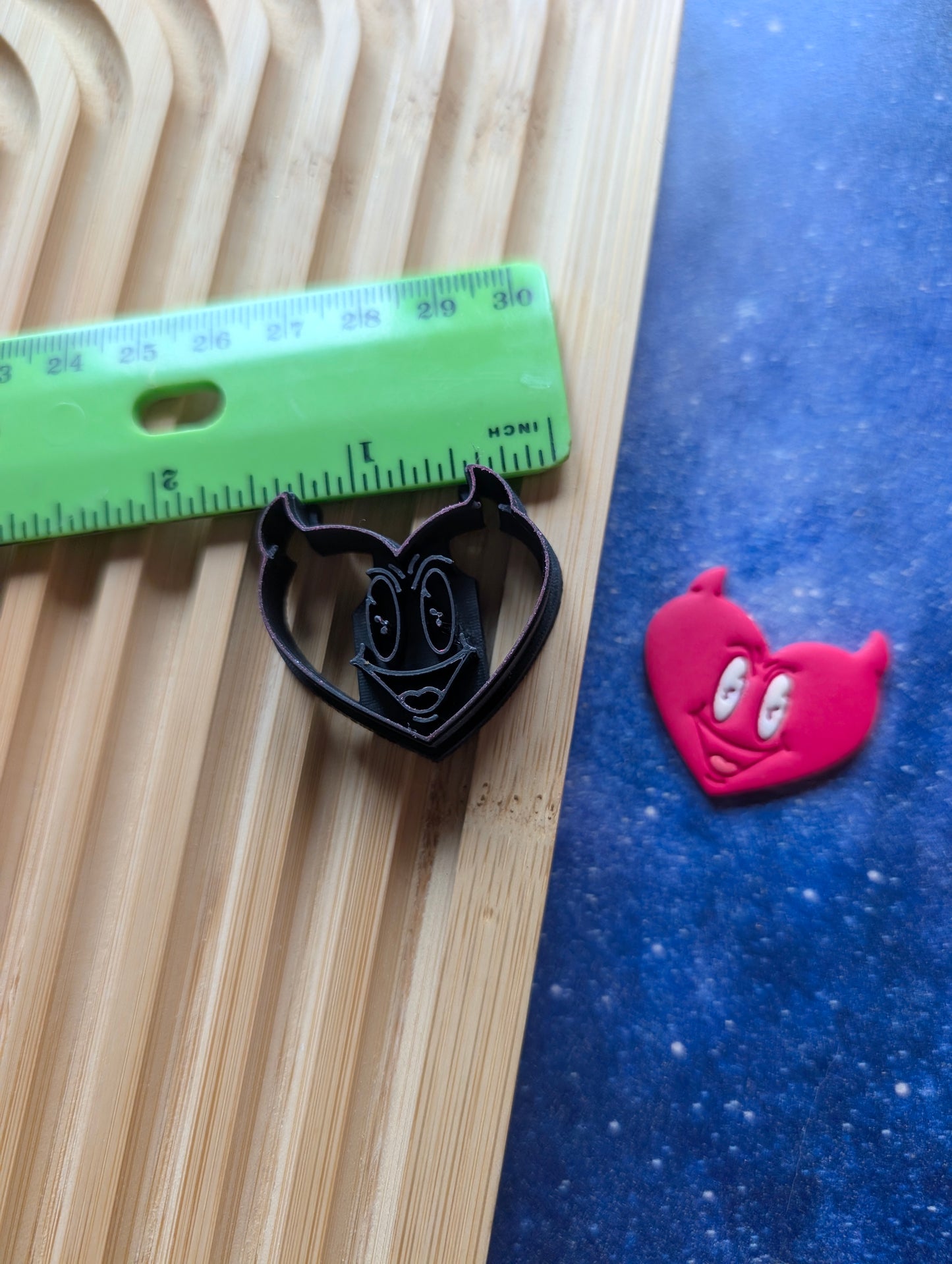 Happy Evil Faced Heart Devil Sharp Clay Cutter
