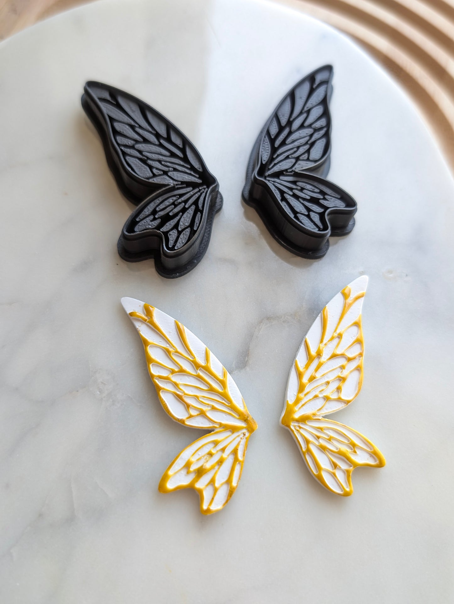 Bumblebee Inspired Fairy Wing - Embossed Detailed Sharp Clay Cutters