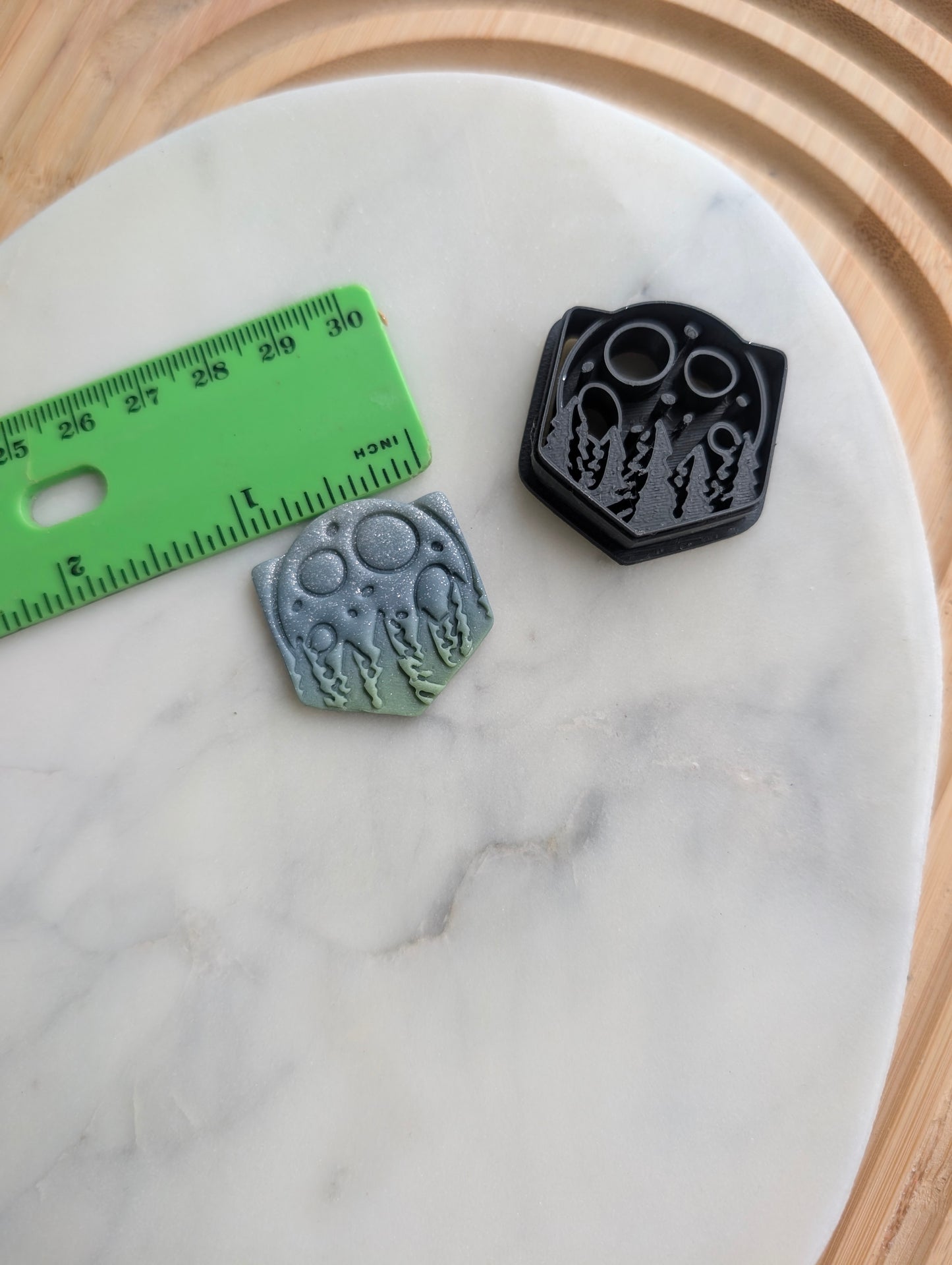 Night Scene Over Trees Embossed Sharp Cutter for Clay and More