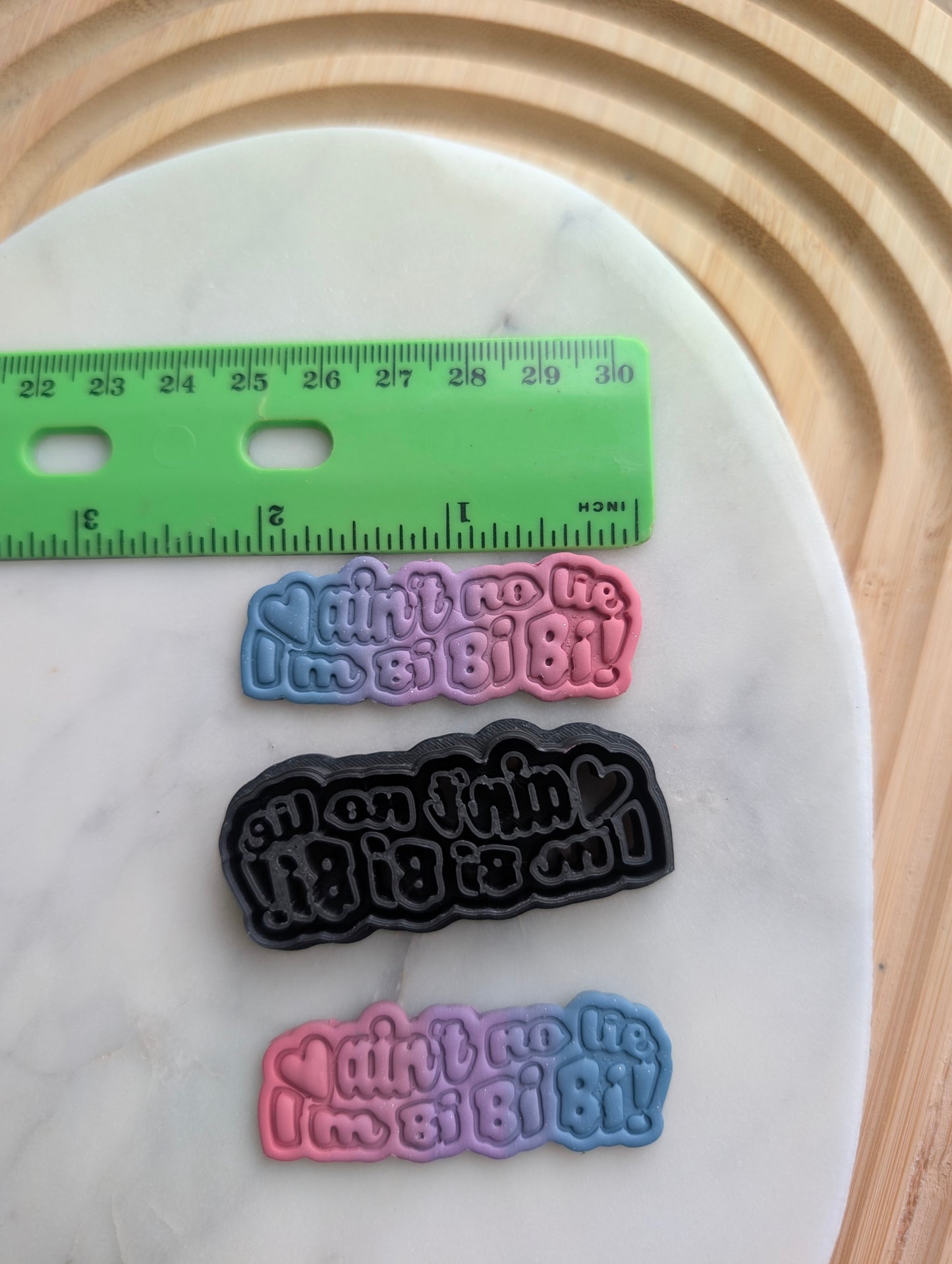 Ain't No Lie I'm Bi Bi Bi Text Embossed Sharp Cutter for Clay and More