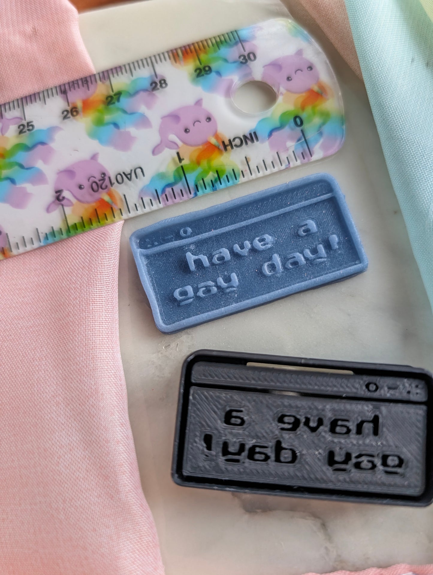 Have a Gay Day Text Bubble Embossed Sharp Clay Cutter