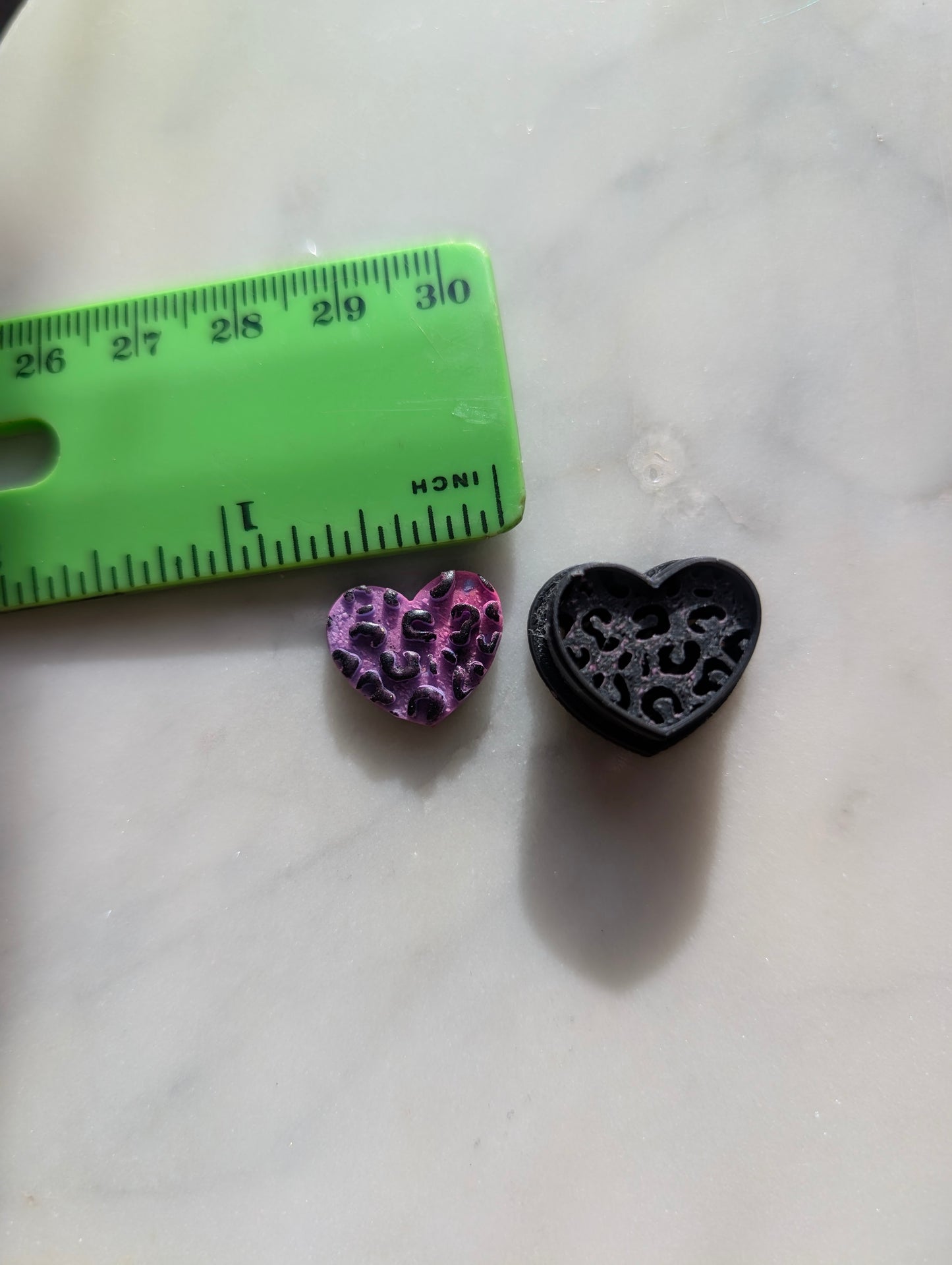 Leopard Print Tiny Heart Sharp Clay Cutter