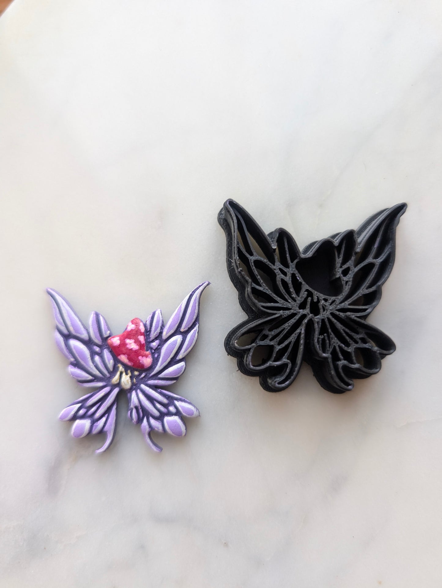 Mushroom Toadstool with Fairy Wings Sharp Clay Cutter
