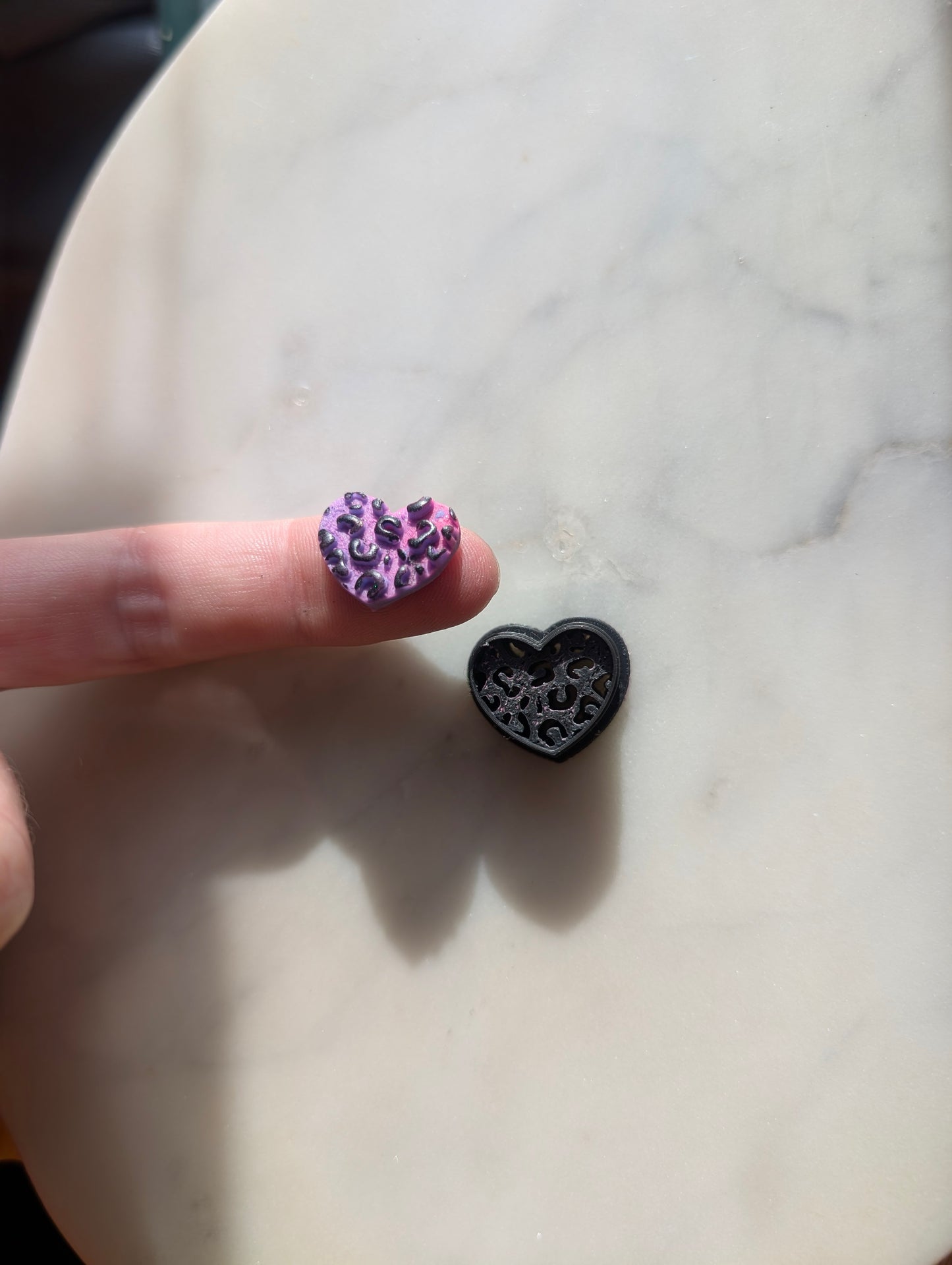 Leopard Print Tiny Heart Sharp Clay Cutter