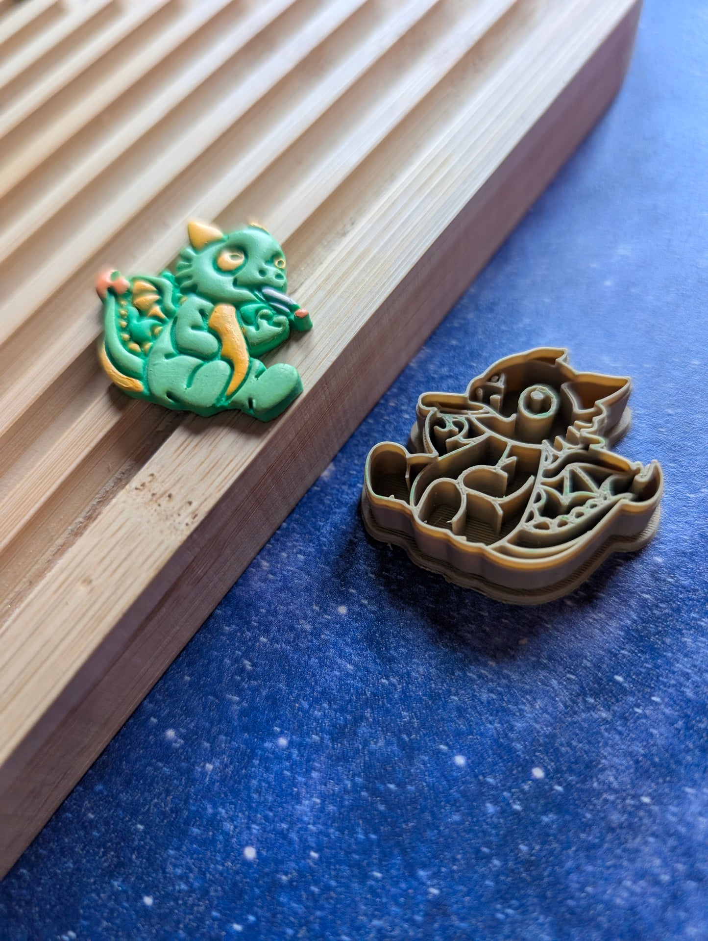 Chibi Dragon Smoking a Blunt Sharp Clay Cutter