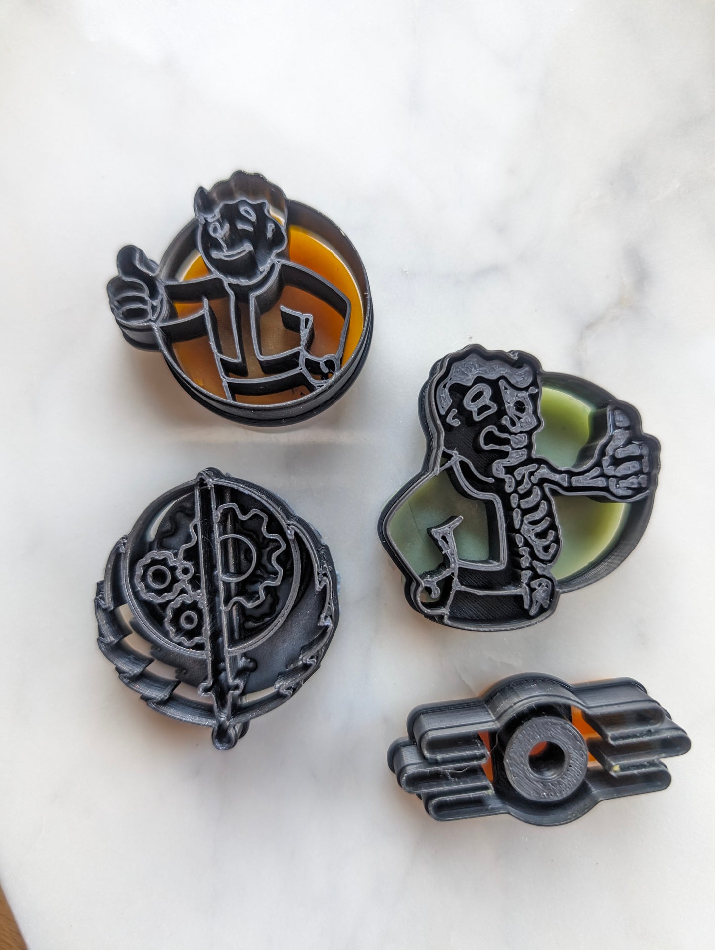 Set of 4 Fallout Shelter Themed Atomic Sharp Clay Cutters