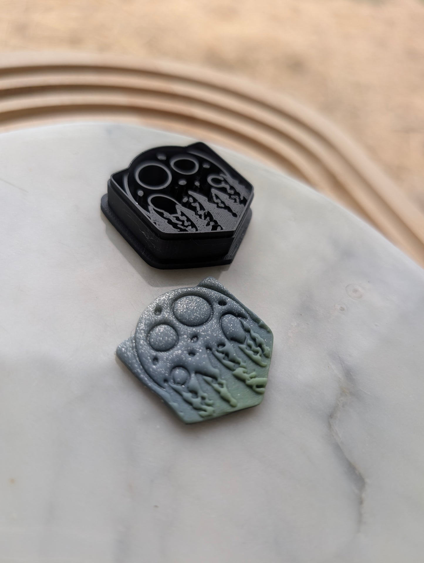 Night Scene Over Trees Embossed Sharp Cutter for Clay and More