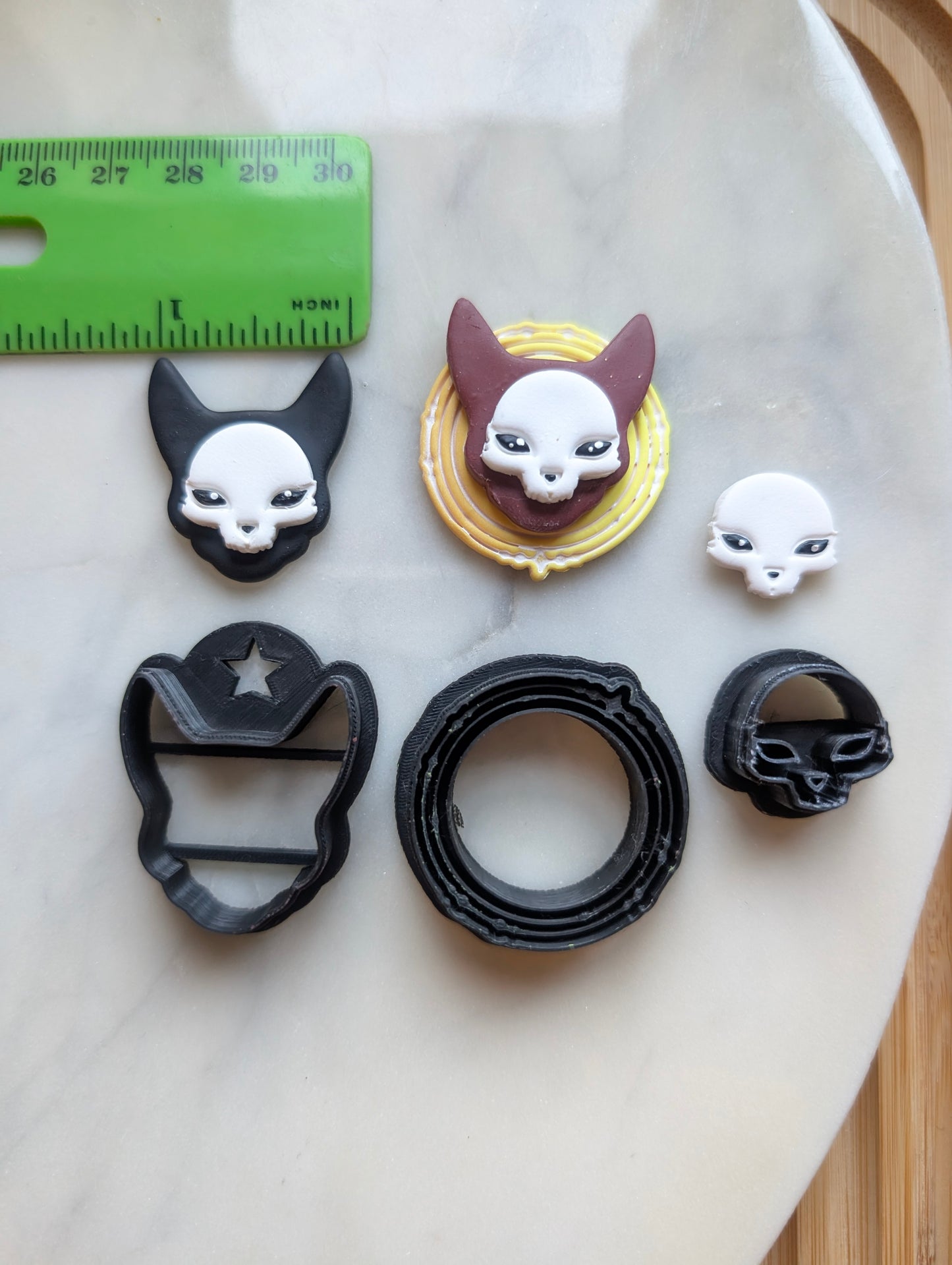 3 Piece Fox Skull in Space Sharp Clay Cutter