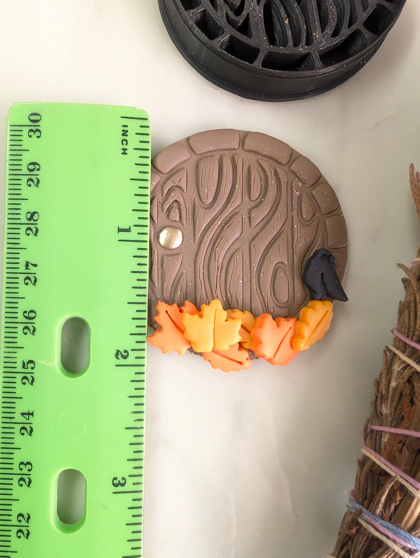 Round Hobbit Hole Door with Stones - Embossed Sharp Clay Cutter