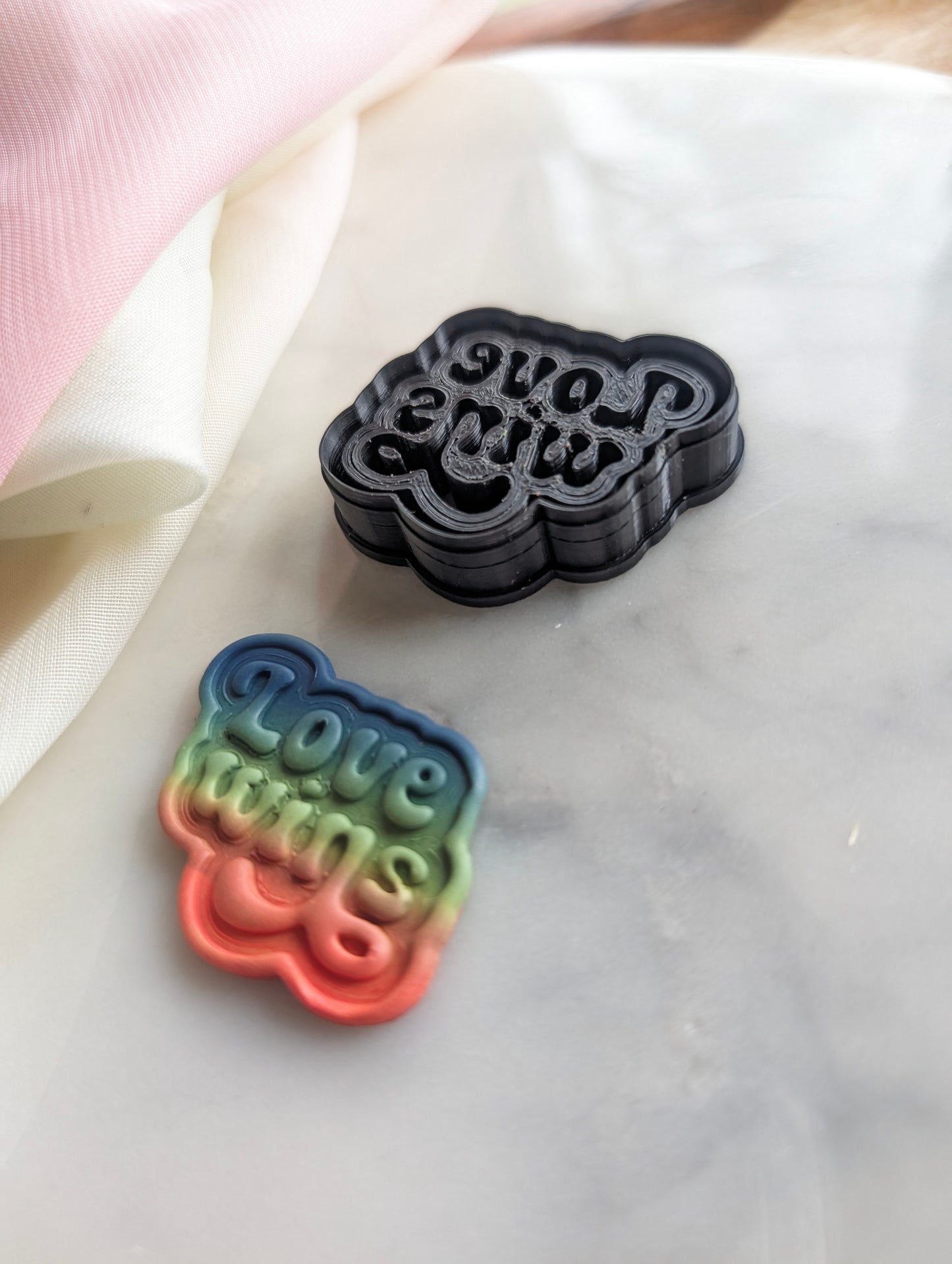 Love Wins Text Embossed Sharp Clay Cutter