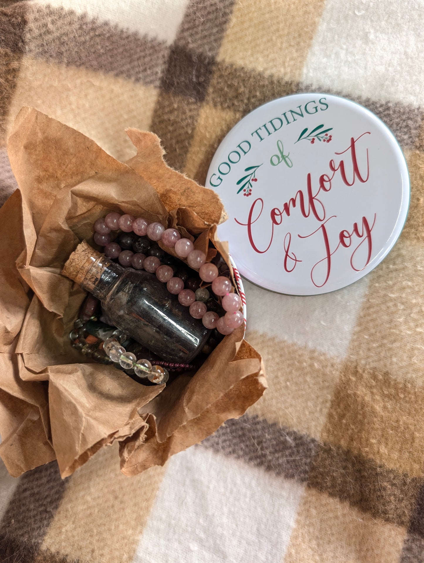 Holiday Gift Tin of Crystals and Bracelets