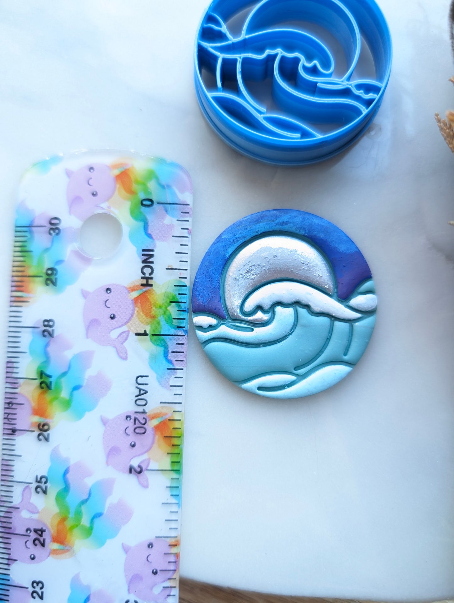 Ocean Waves with Moon or Sun Sharp Clay Cutter