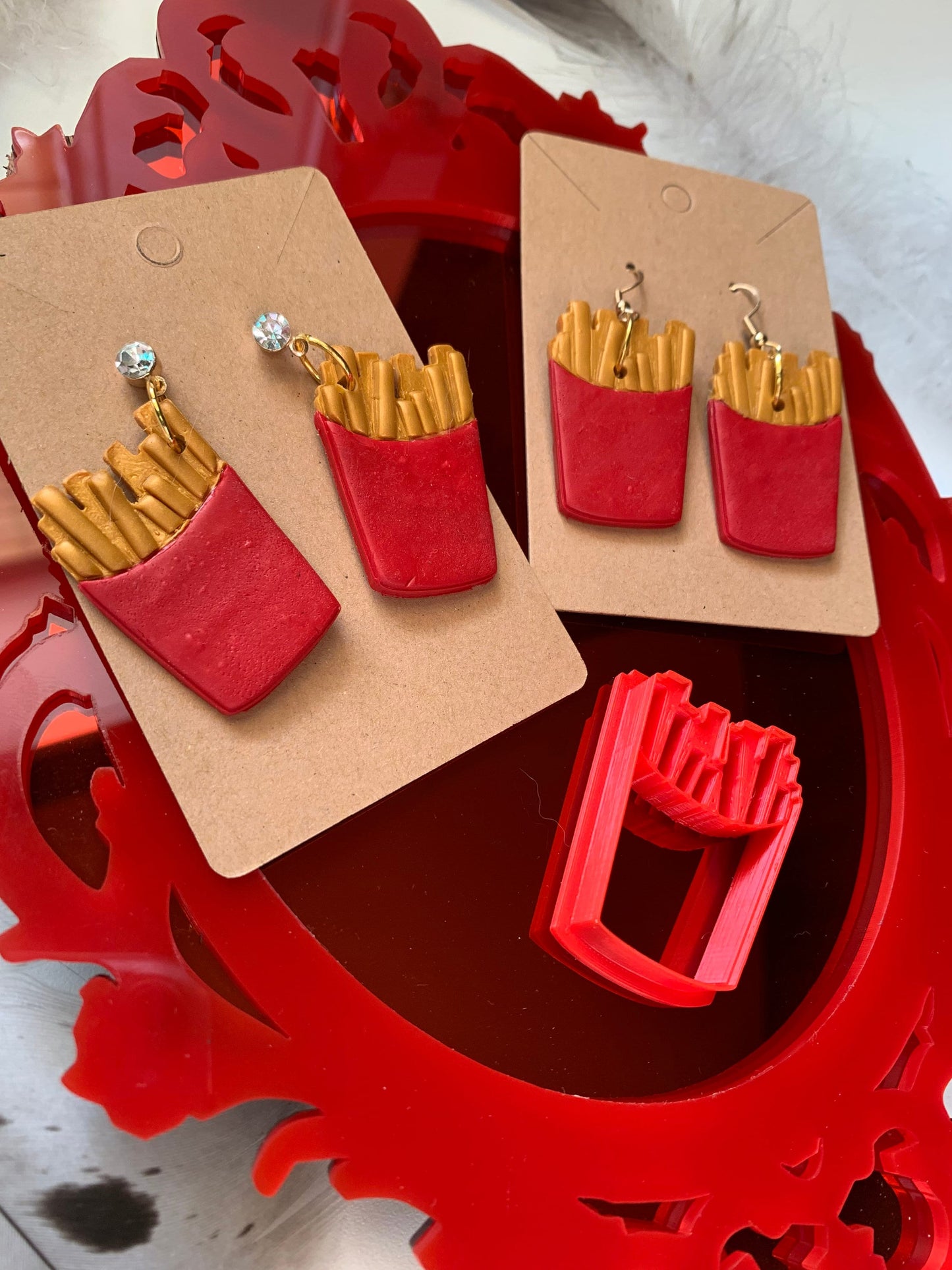 French Fries Earring Embossed Sharp Clay Cutter