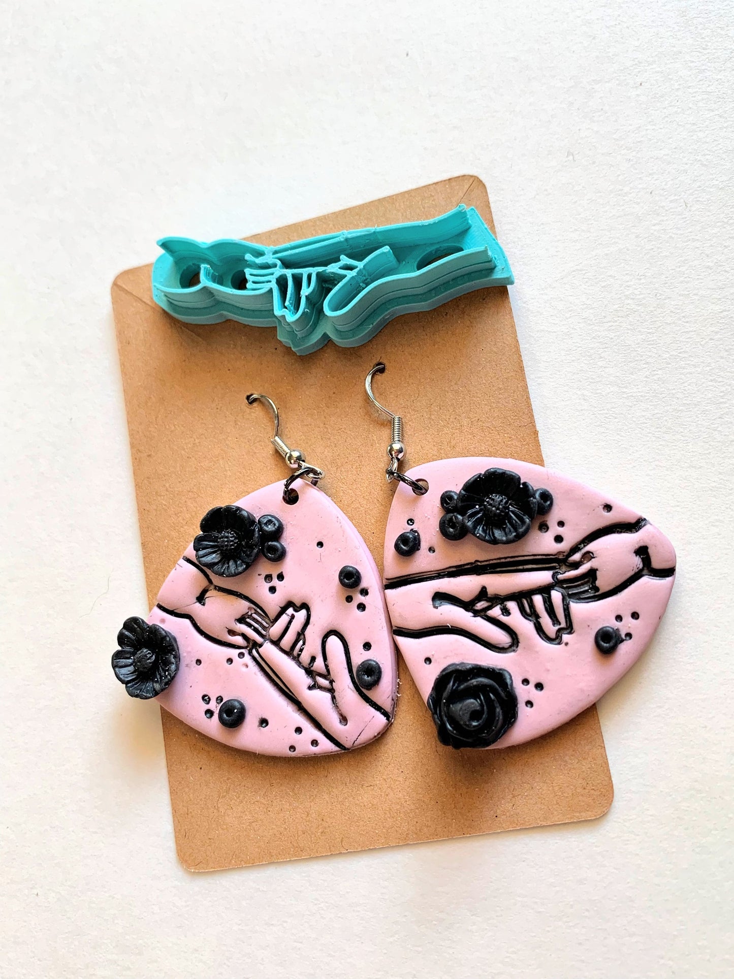 Parent and Baby Hand Earring Embossed Sharp Clay Stamper