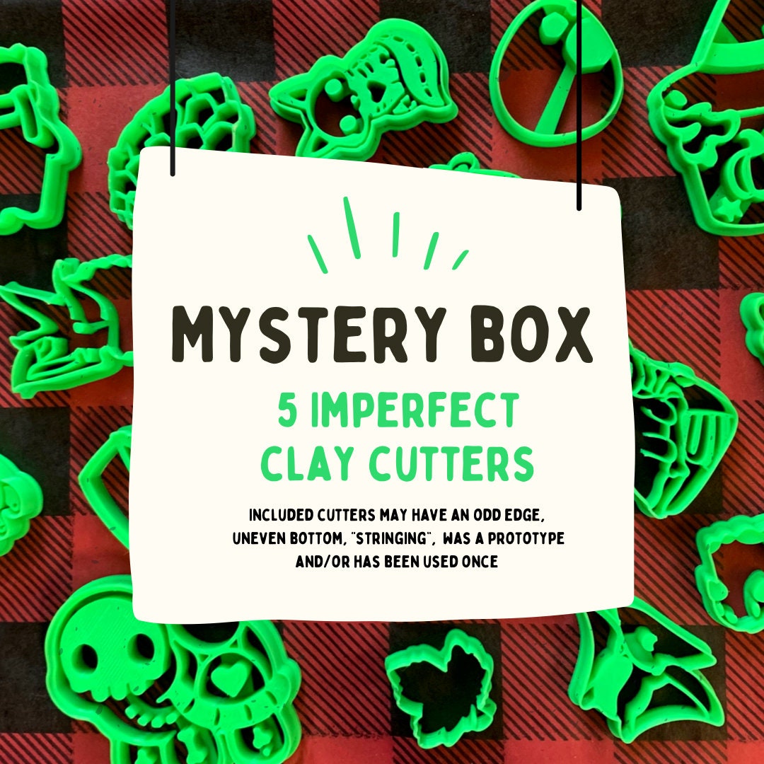 Mystery Box of 5 Embossed Sharp Clay Cutters