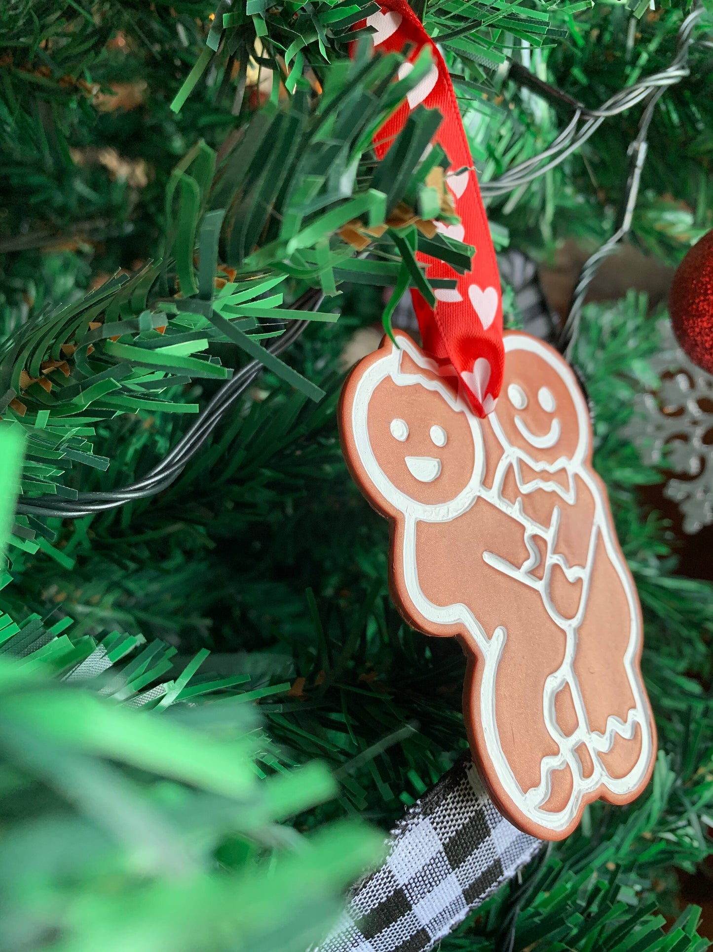 LARGE Naughty Gingerbread Cookie Couple 1 - Embossed Sharp Clay Cutter