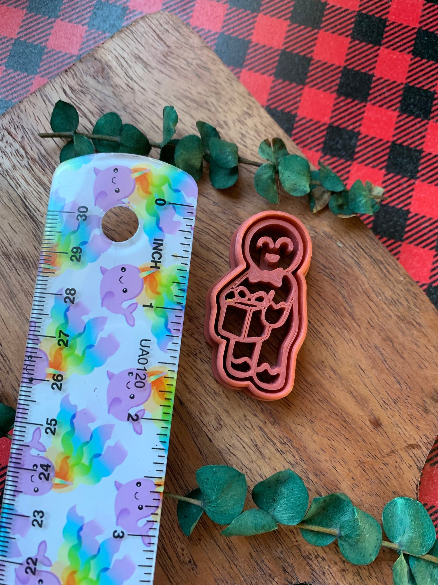 Naughty Gingerbread Dick in a Box - Embossed Sharp Clay Cutter