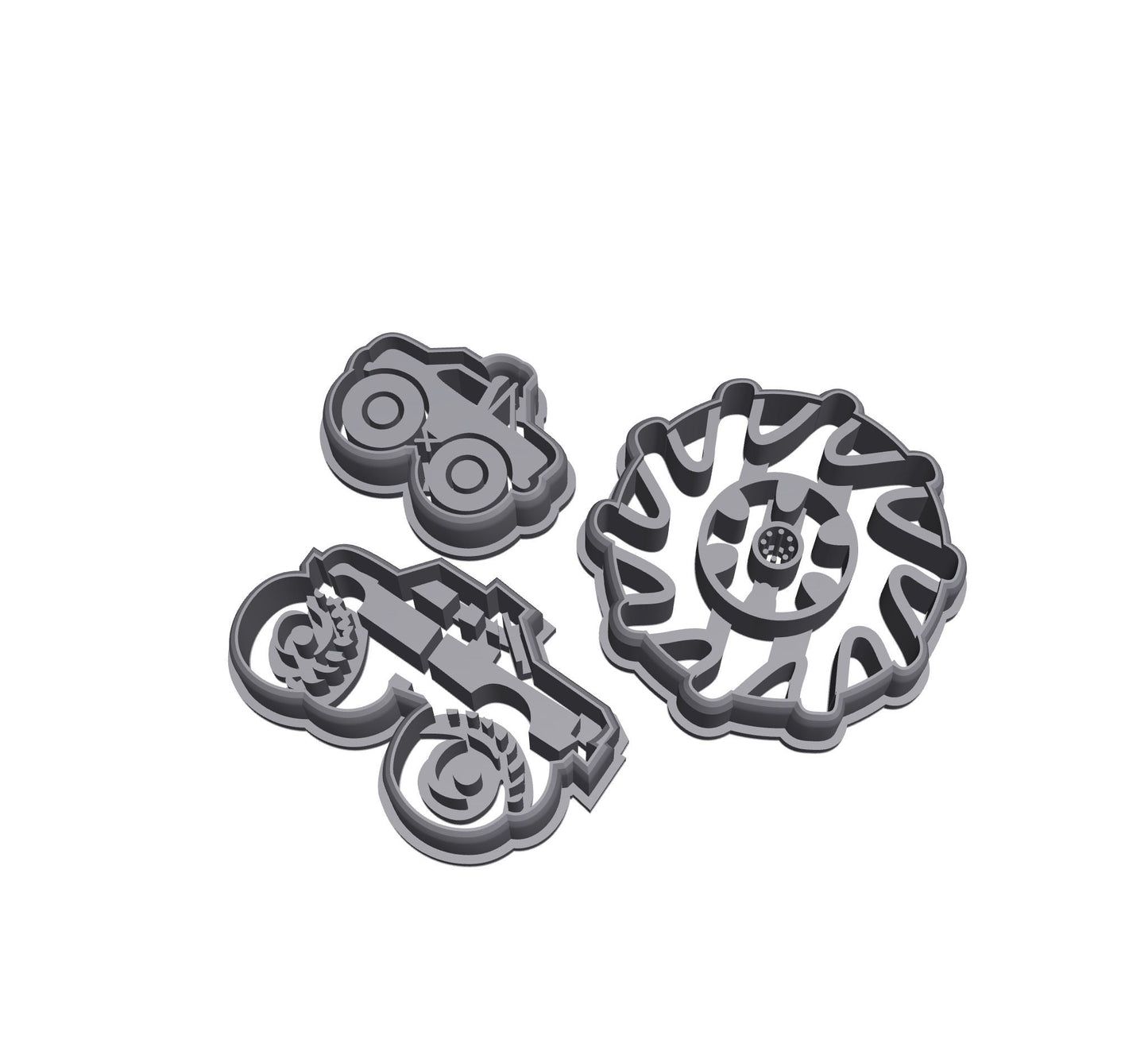 Large Monster Truck Tire Wheel - Embossed Sharp Clay Cutter