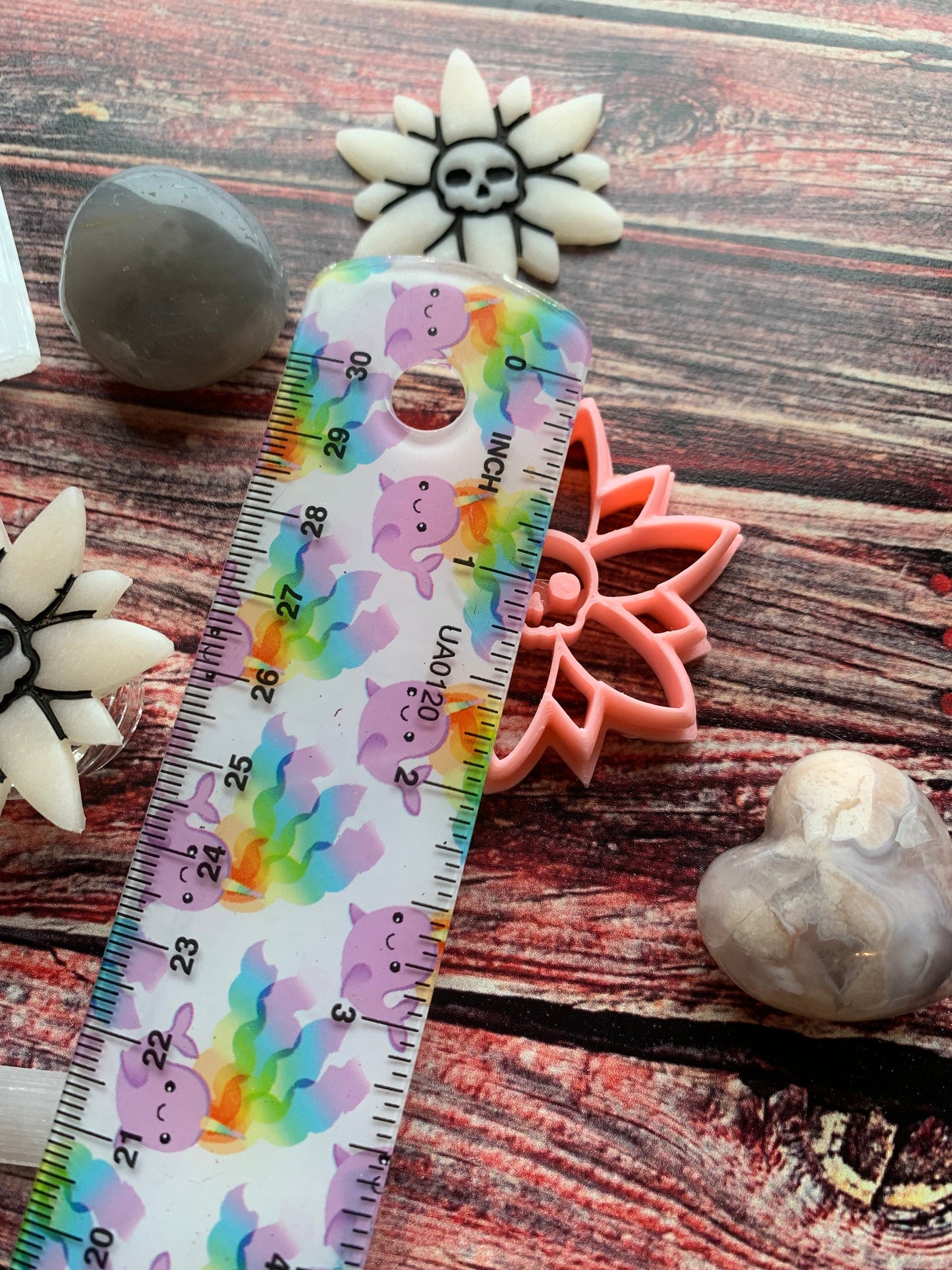 Sharp Flower with Chibi Skull - Embossed Sharp Clay Cutter