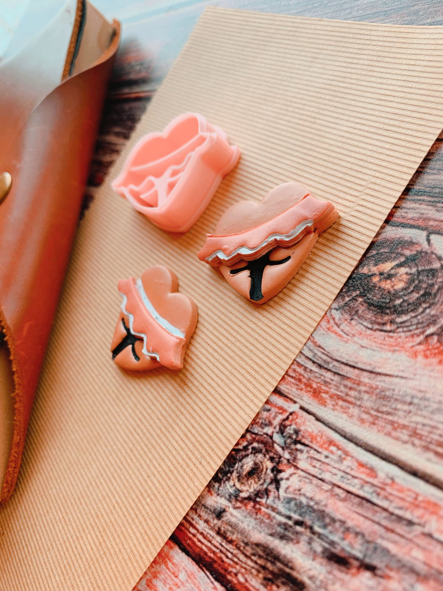 Smaller Booty Heart with Frill - Embossed Sharp Clay Cutter