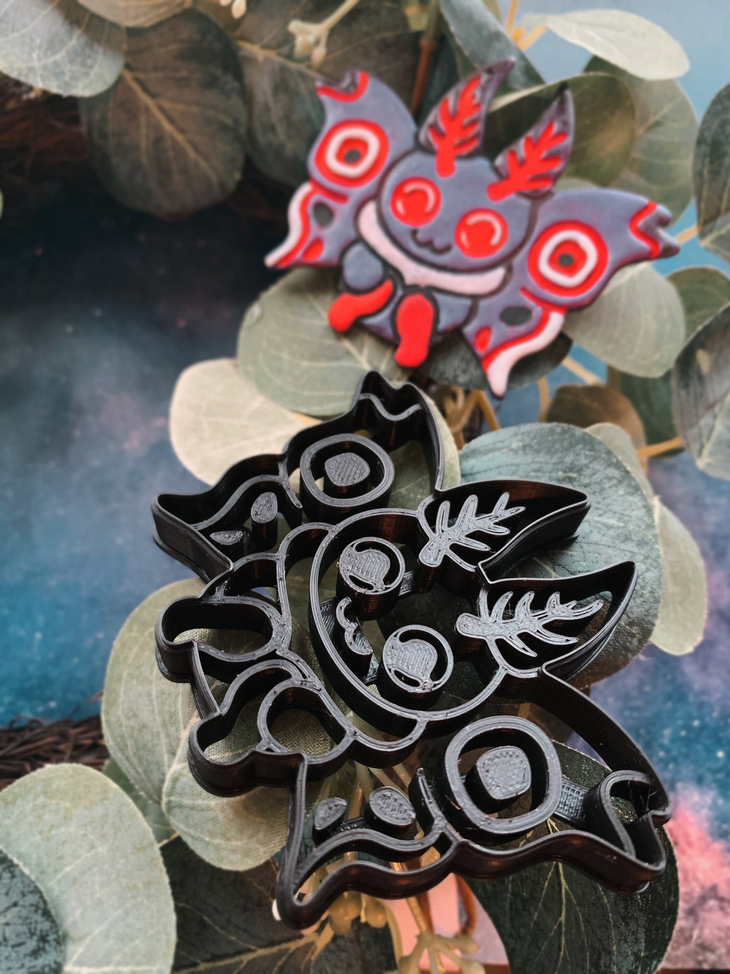 Large Chibi Cryptid Mothman - Embossed Sharp Clay Cutter