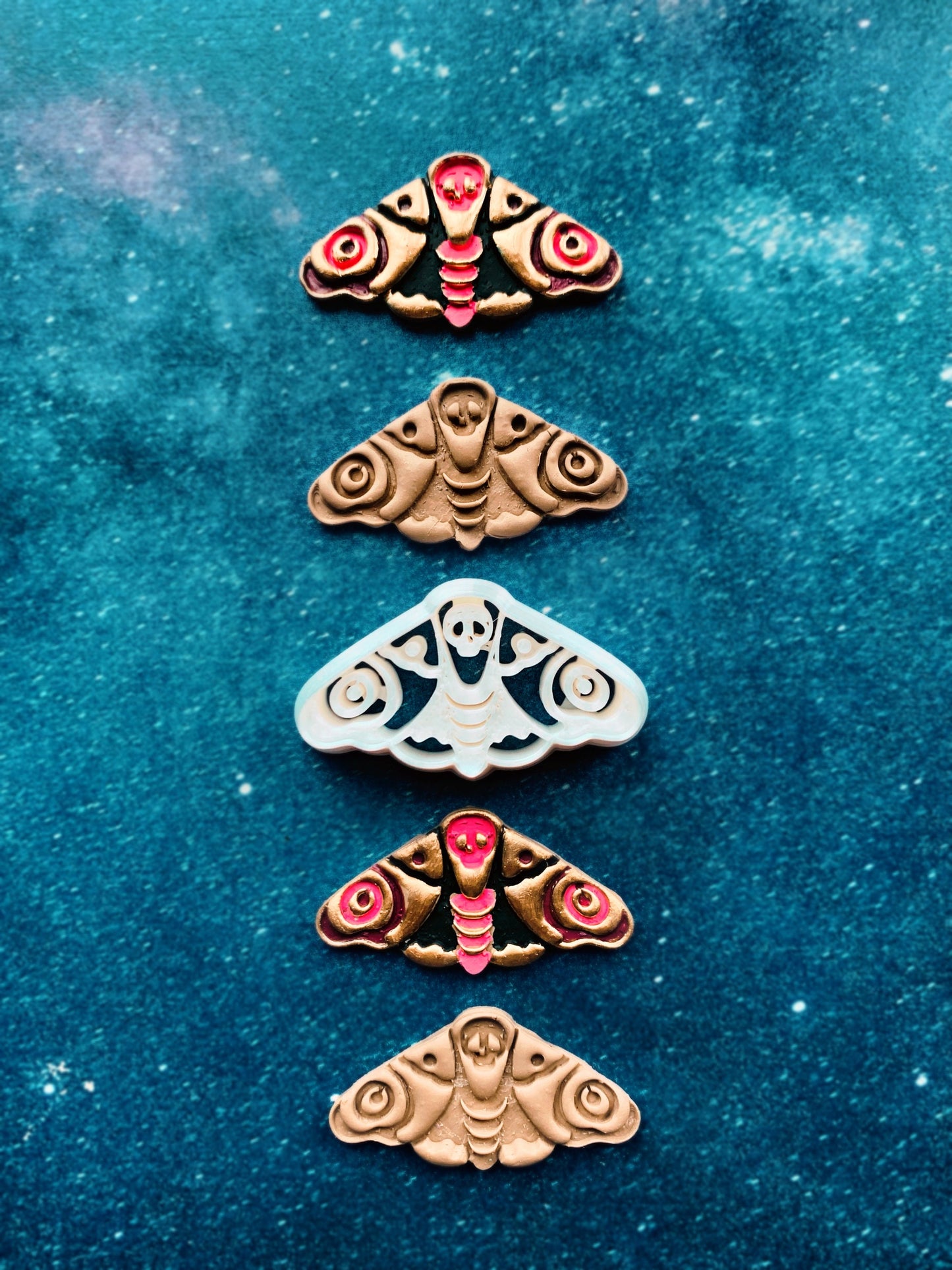 Skull Headed Moth Earring Clay Cutter