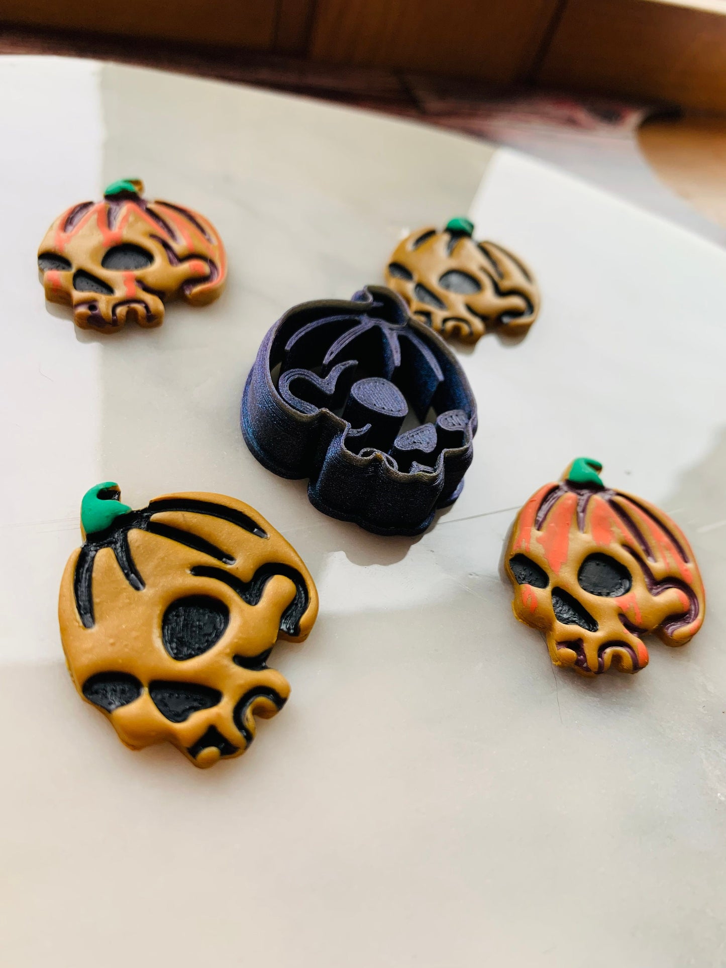 Jack O’ Lantern Pumpkin Skull - Embossed Sharp Clay Cutter