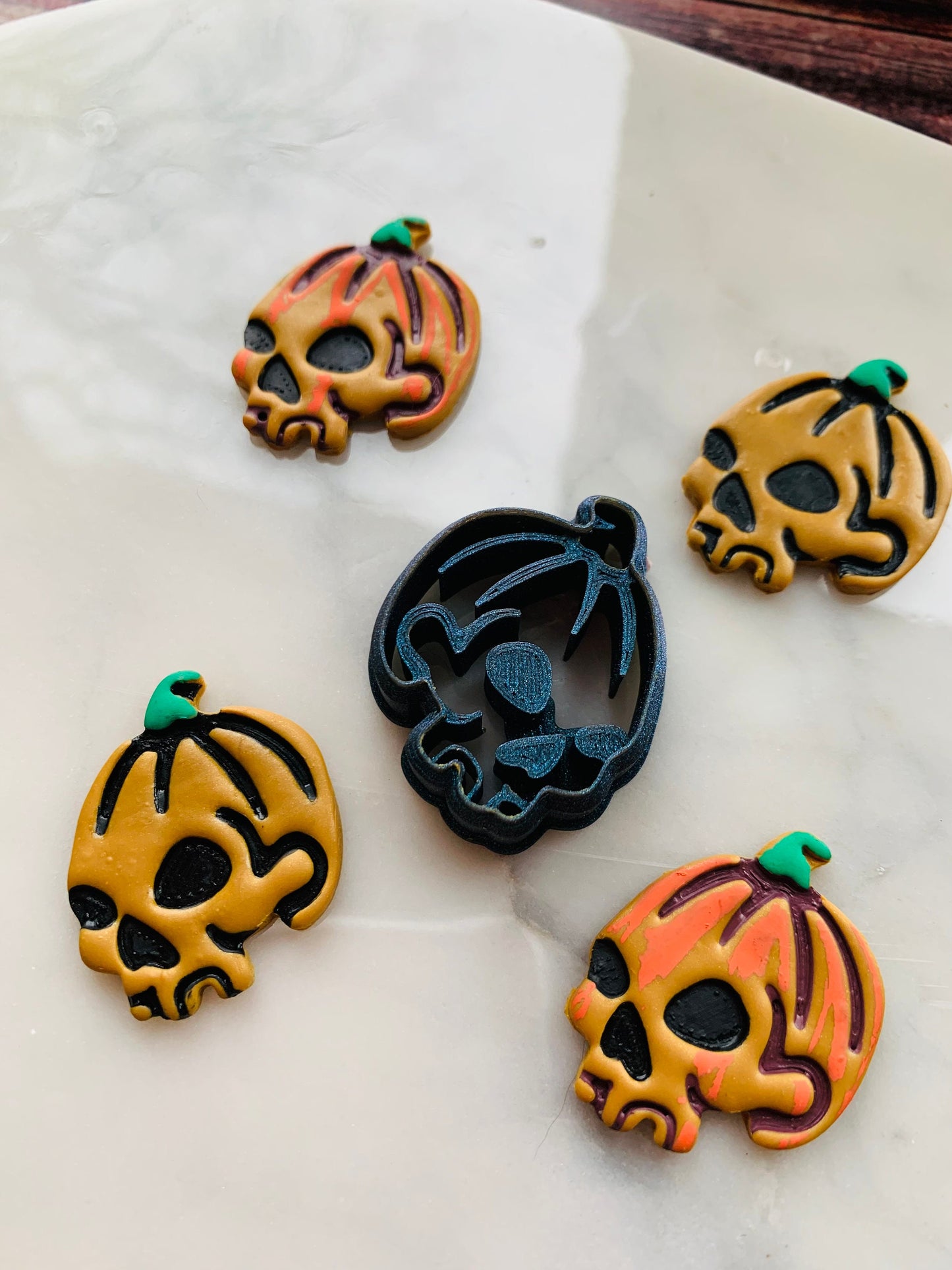 Jack O’ Lantern Pumpkin Skull - Embossed Sharp Clay Cutter