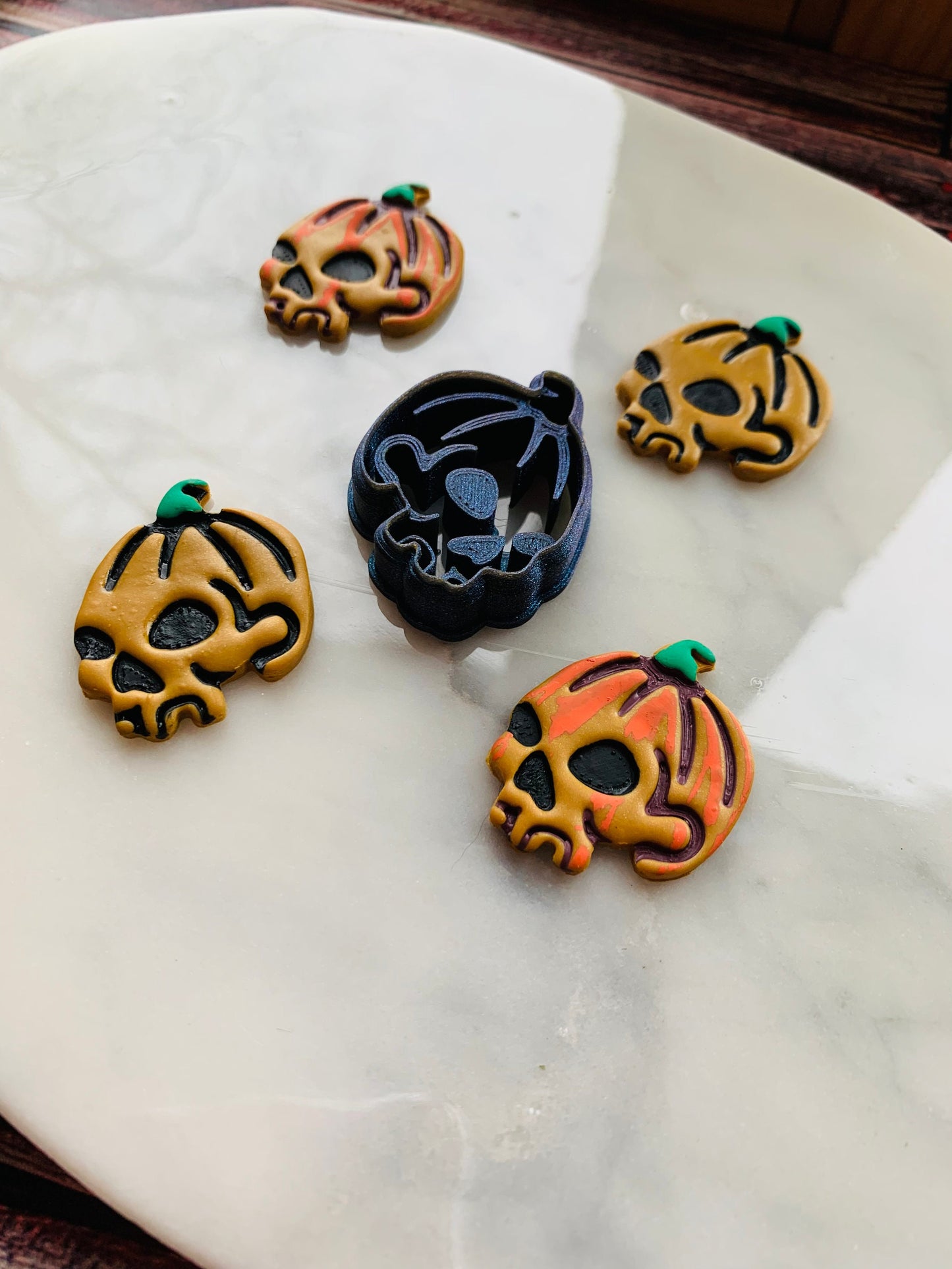Jack O’ Lantern Pumpkin Skull - Embossed Sharp Clay Cutter