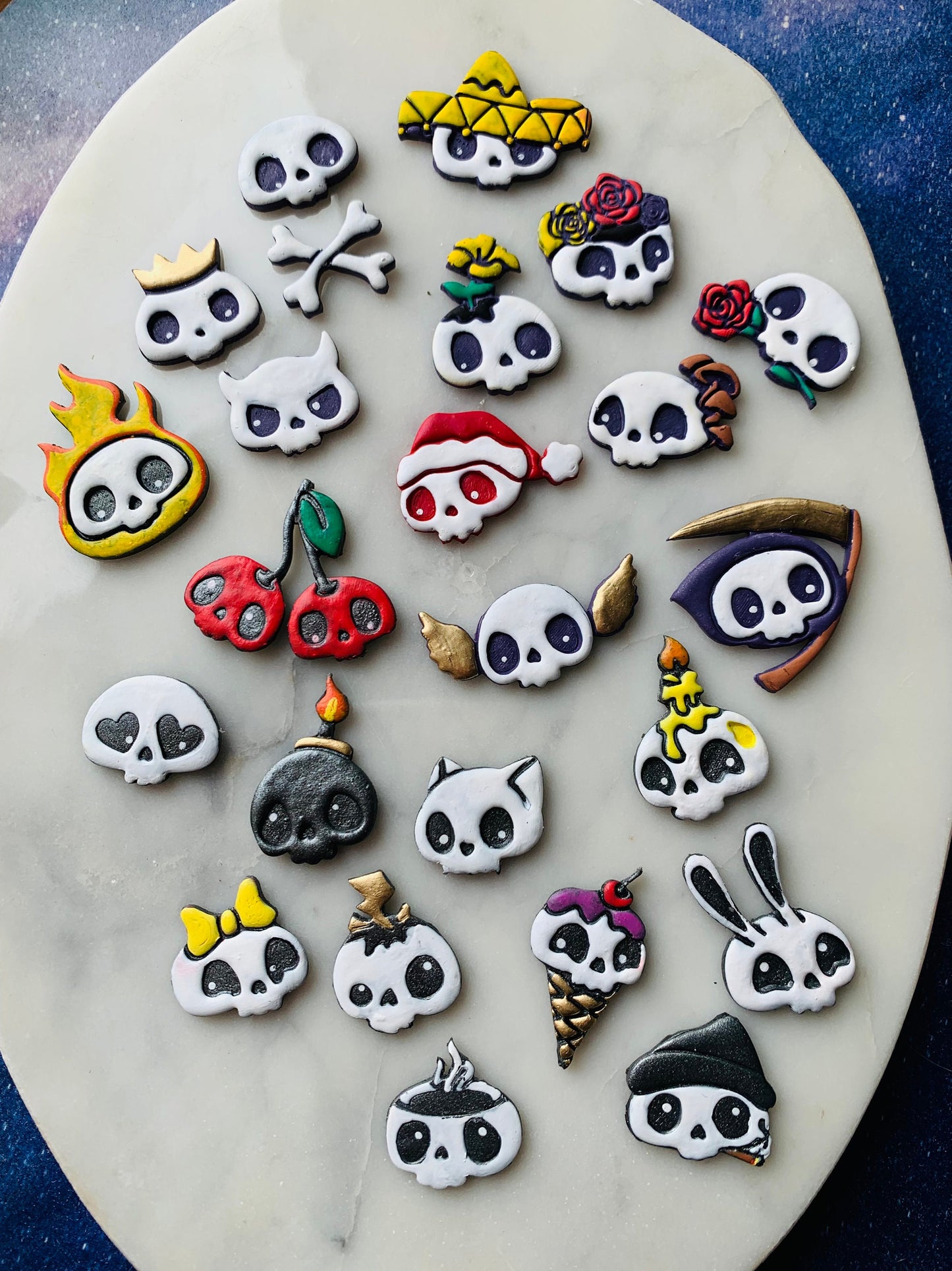 Small Grim Reaper Chibi Skull - Embossed Sharp Clay Cutter