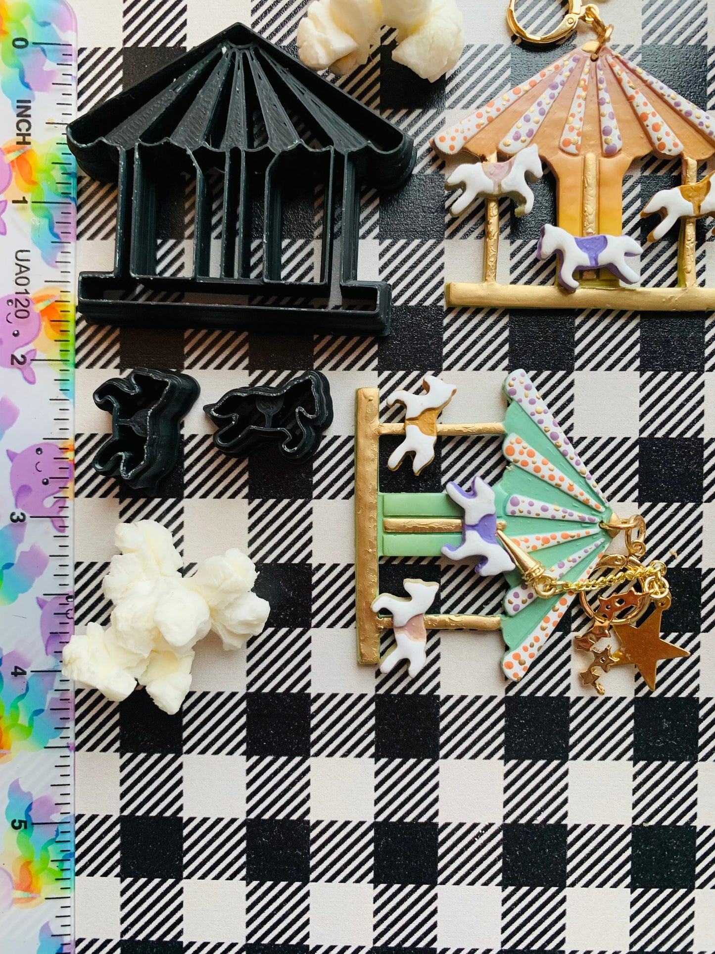 ADVANCED Design - Carnival Horses and Carousel - Embossed Sharp Cutter for Clay