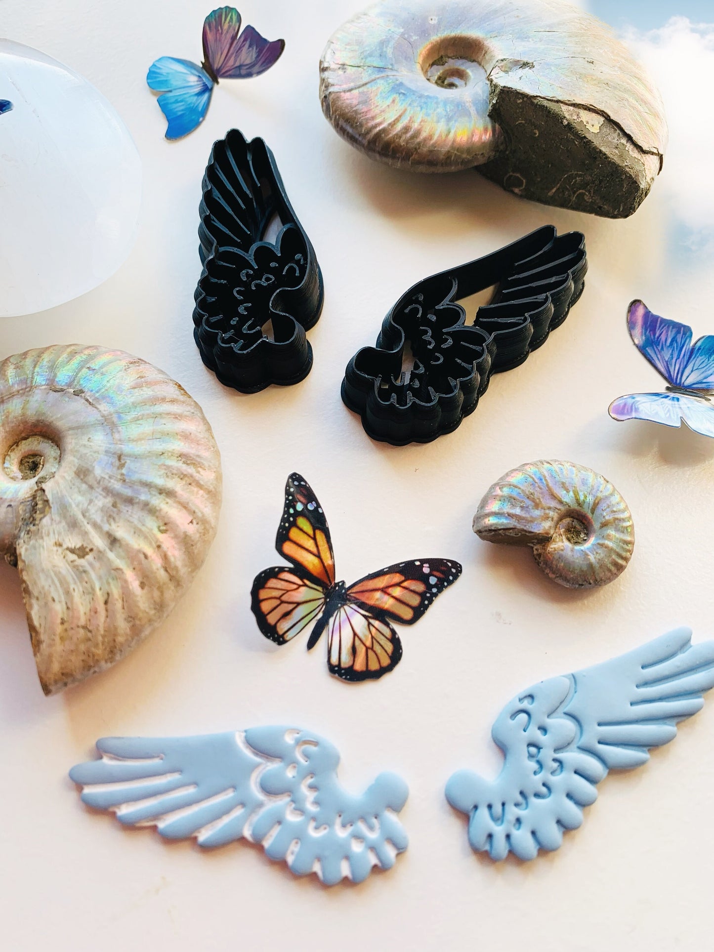 Open Feathered Angel Wing - Embossed Detailed Sharp Clay Cutters