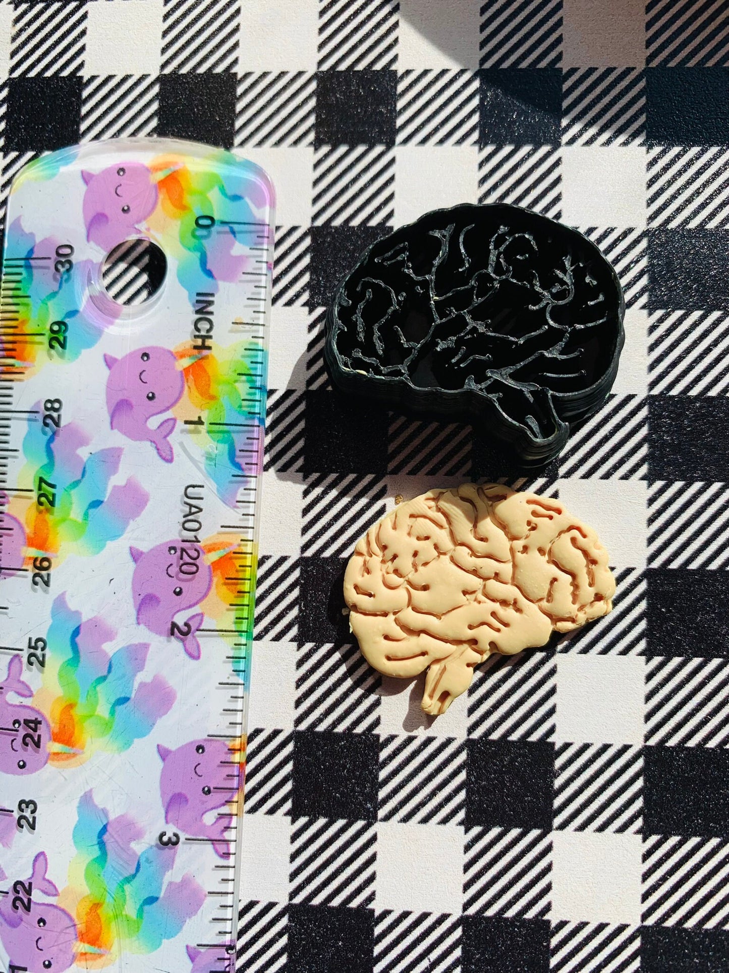 Side View Brain With Stem - Embossed Sharp Clay Cutter