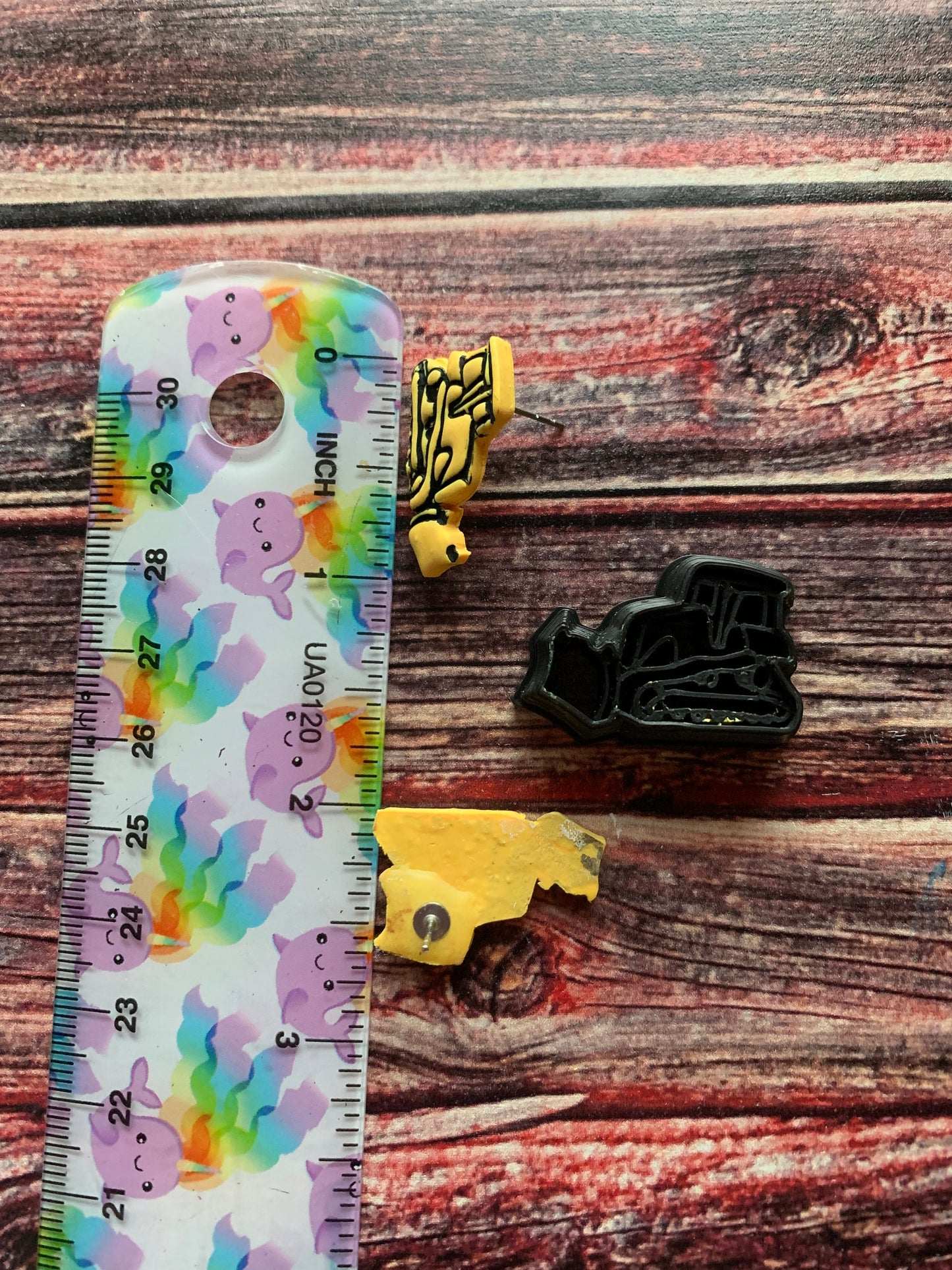 Bitty Bulldozer Studs - Embossed Sharp Clay Cutter