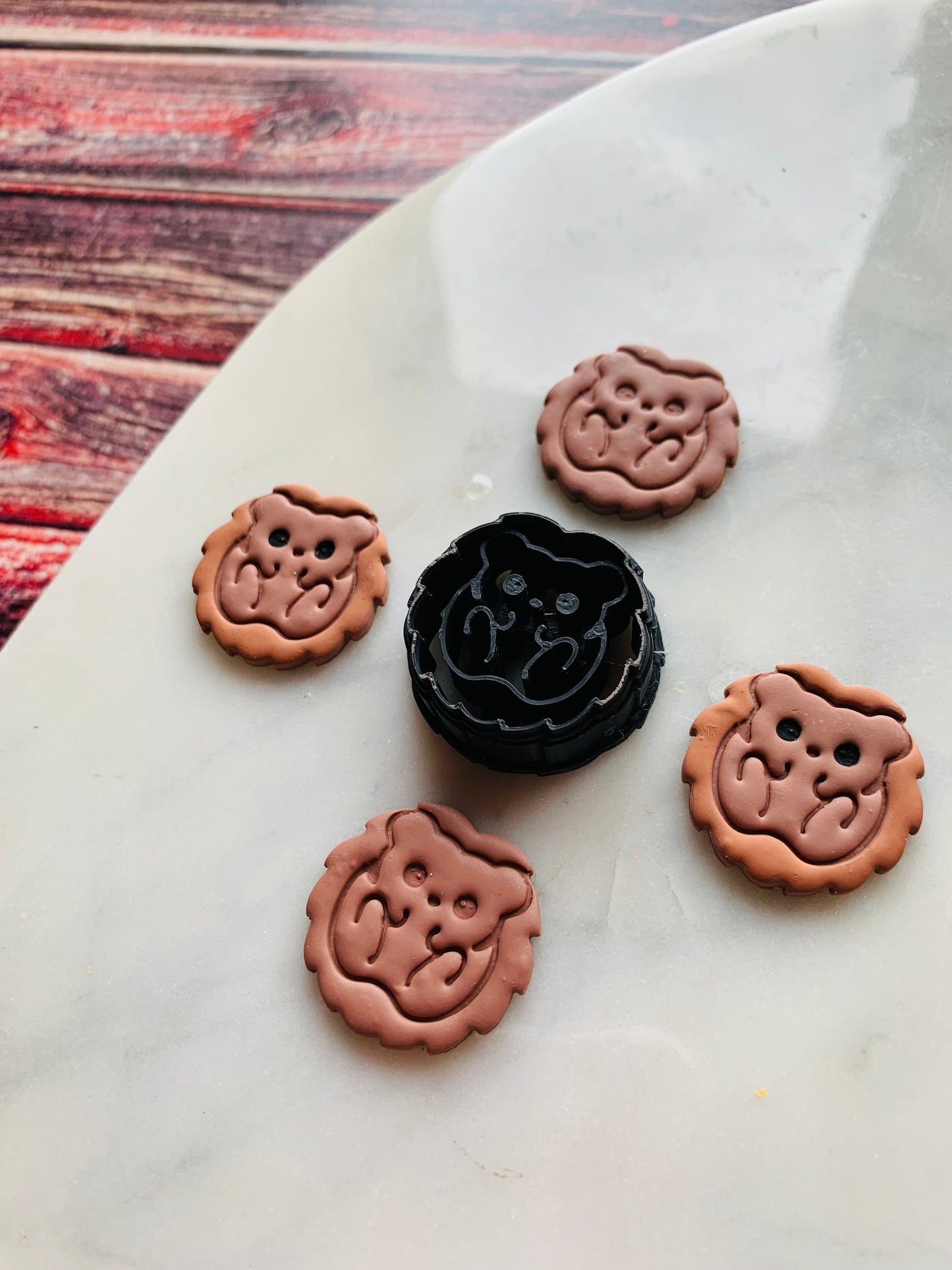 Hedgehog 25mm Round Animal Oversized Stud Earring - Sharp Polymer Clay Cutter with Detailed Lines