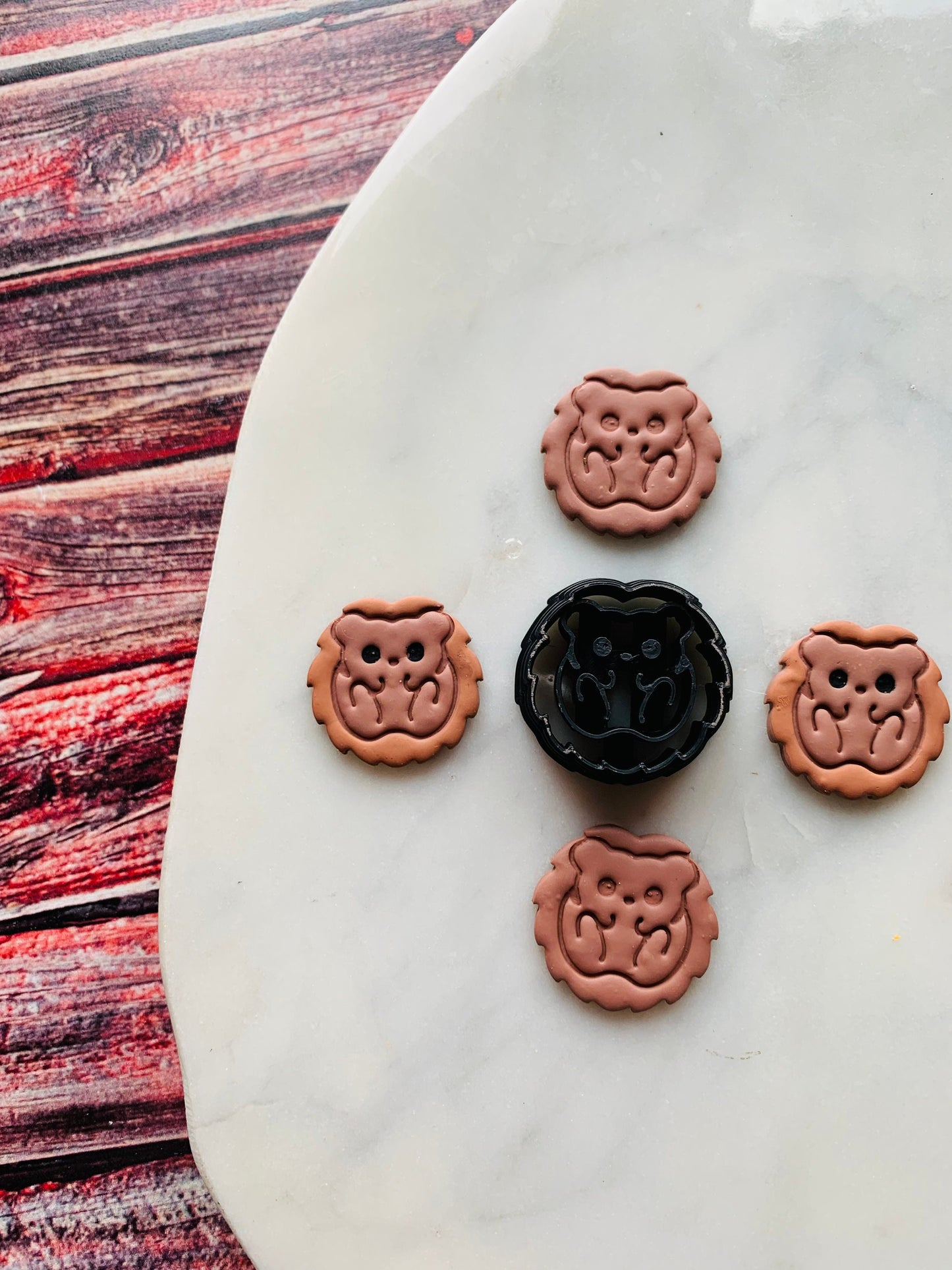 Hedgehog 25mm Round Animal Oversized Stud Earring - Sharp Polymer Clay Cutter with Detailed Lines