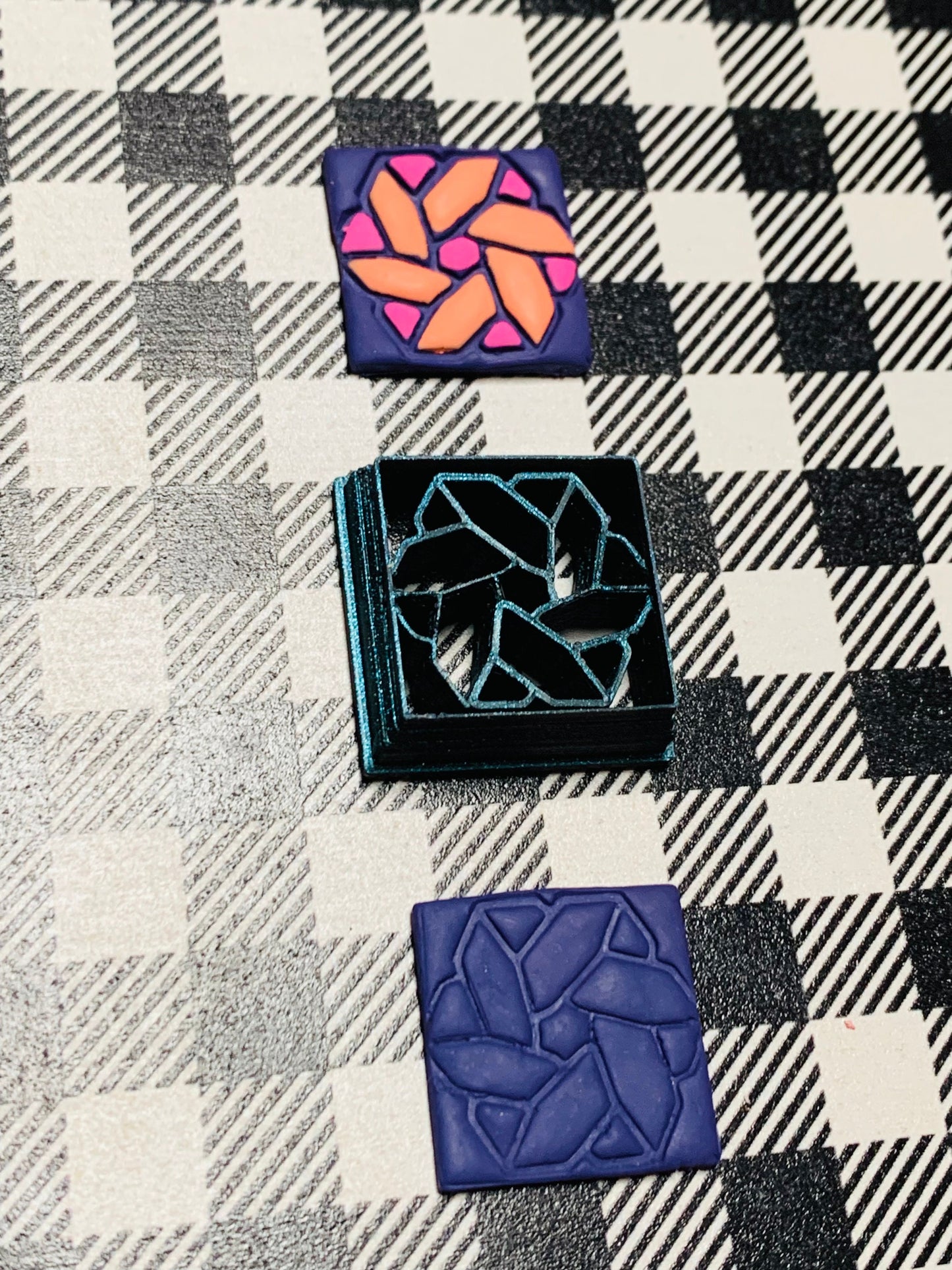 Folded Ribbon Flower Quilt Square Pattern Square - Sharp Polymer Clay Cutter