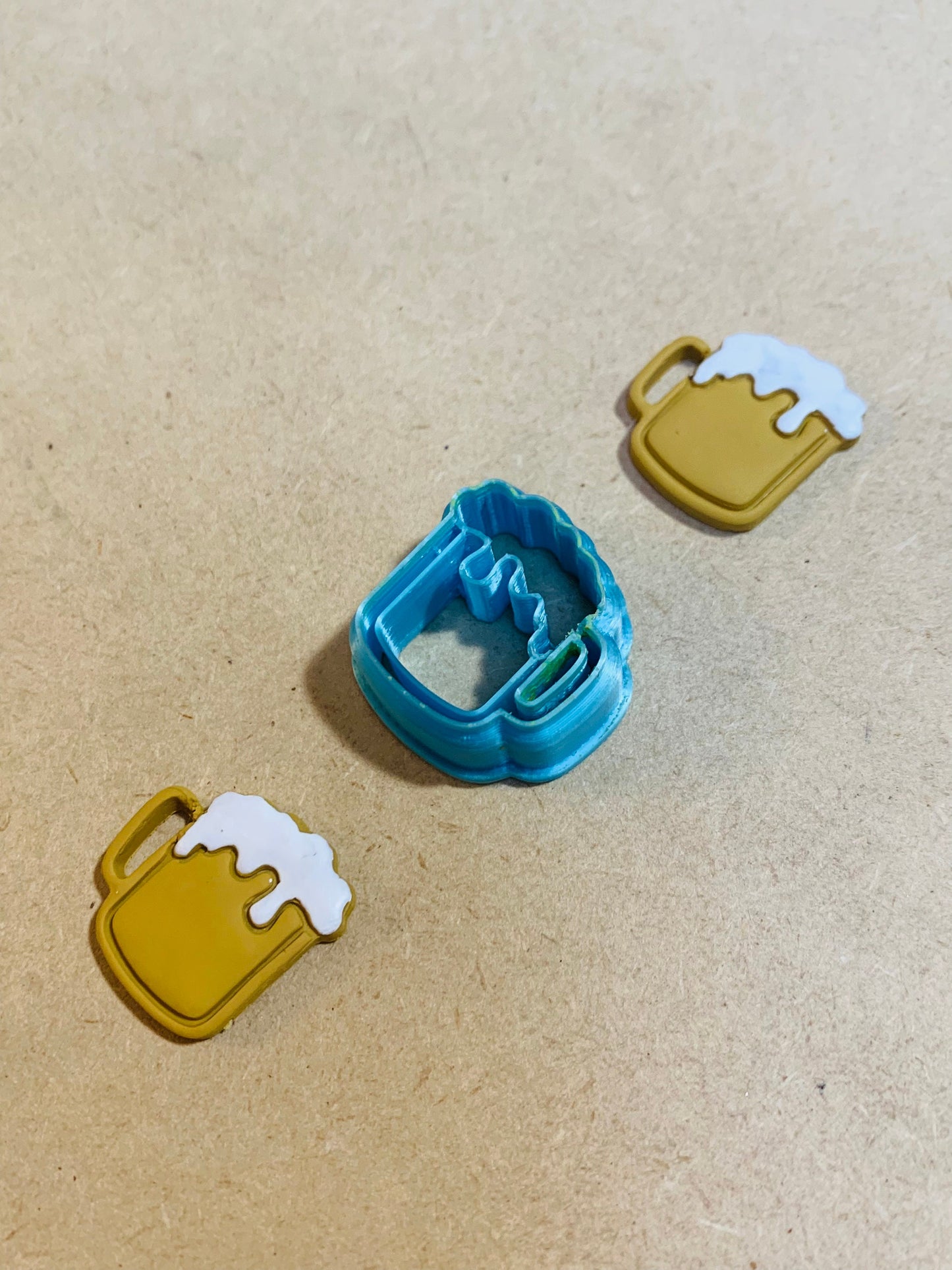 Tiny Beer Mug - Embossed Sharp Earring Clay Cutter