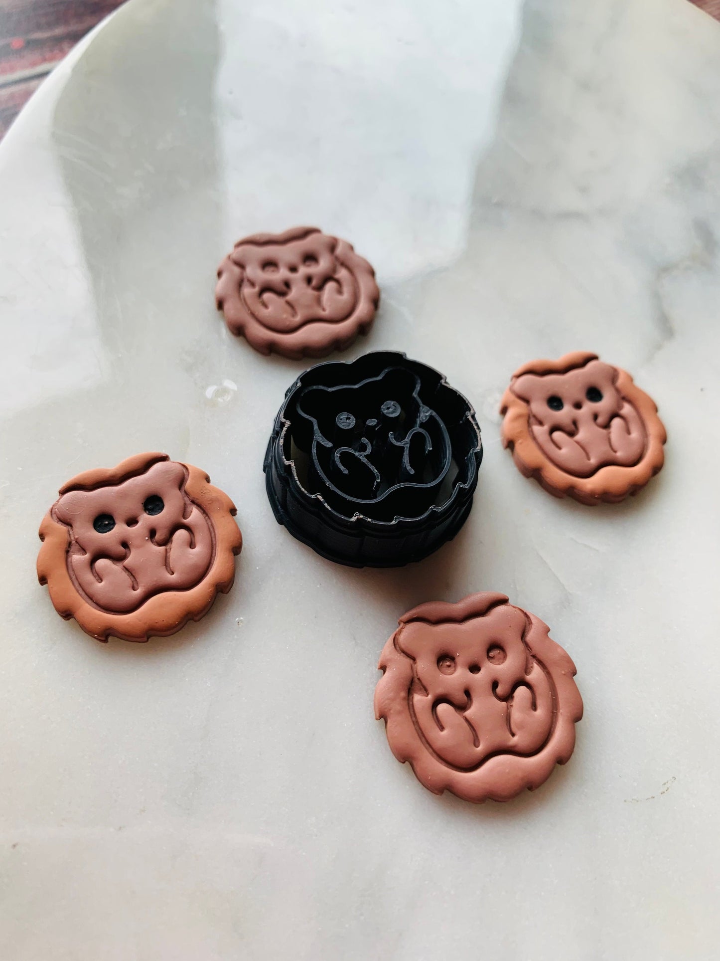 Hedgehog 25mm Round Animal Oversized Stud Earring - Sharp Polymer Clay Cutter with Detailed Lines