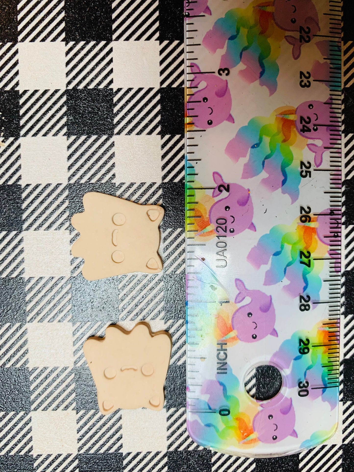 Flying Chibi Baby Ghost Cat Oversized Earring Stud - Sharp Polymer Clay Cutter with Etching Details