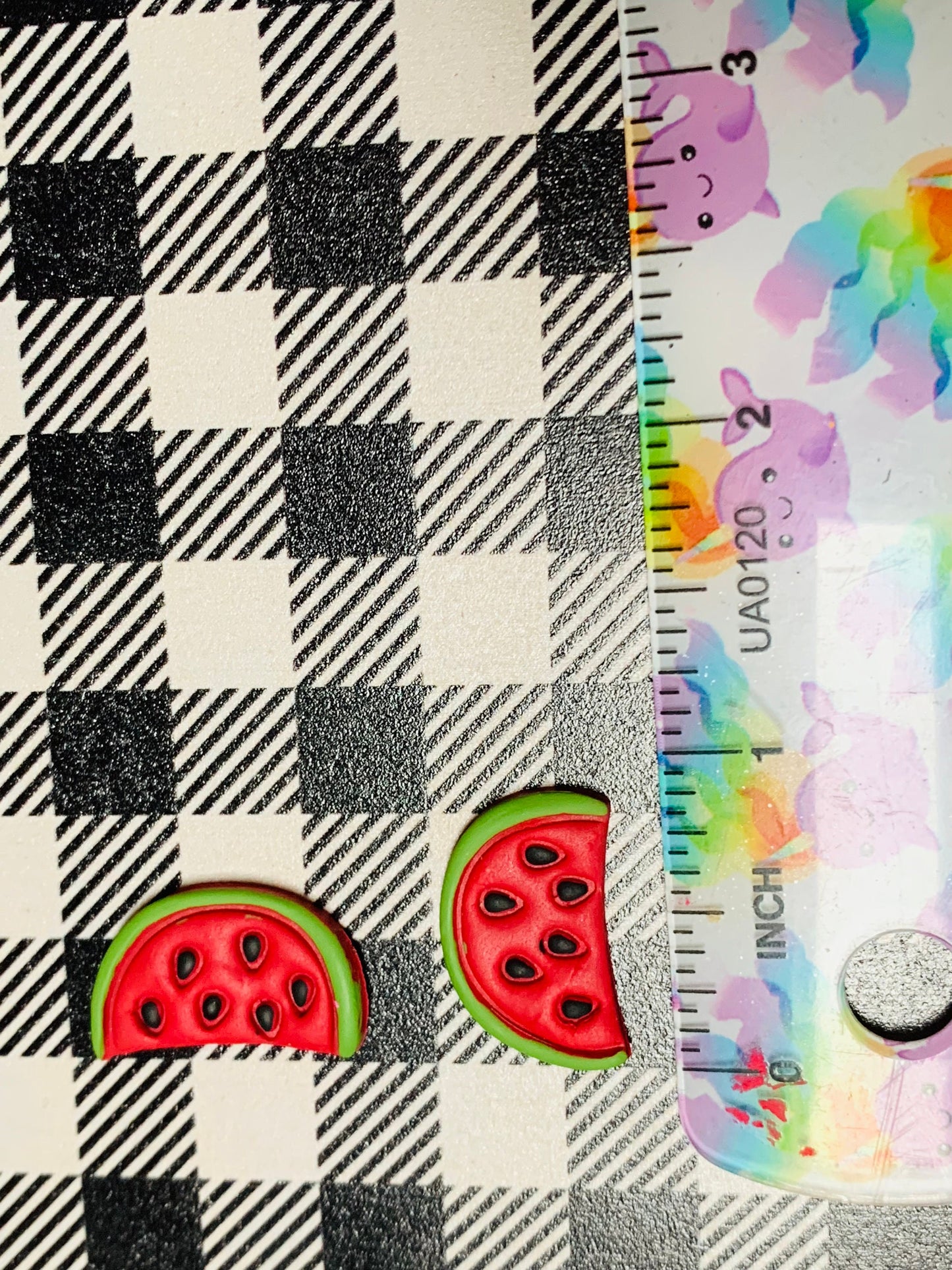 Watermelon Wedge, Earring Sized - Sharp Polymer Clay Cutter with Etching Details