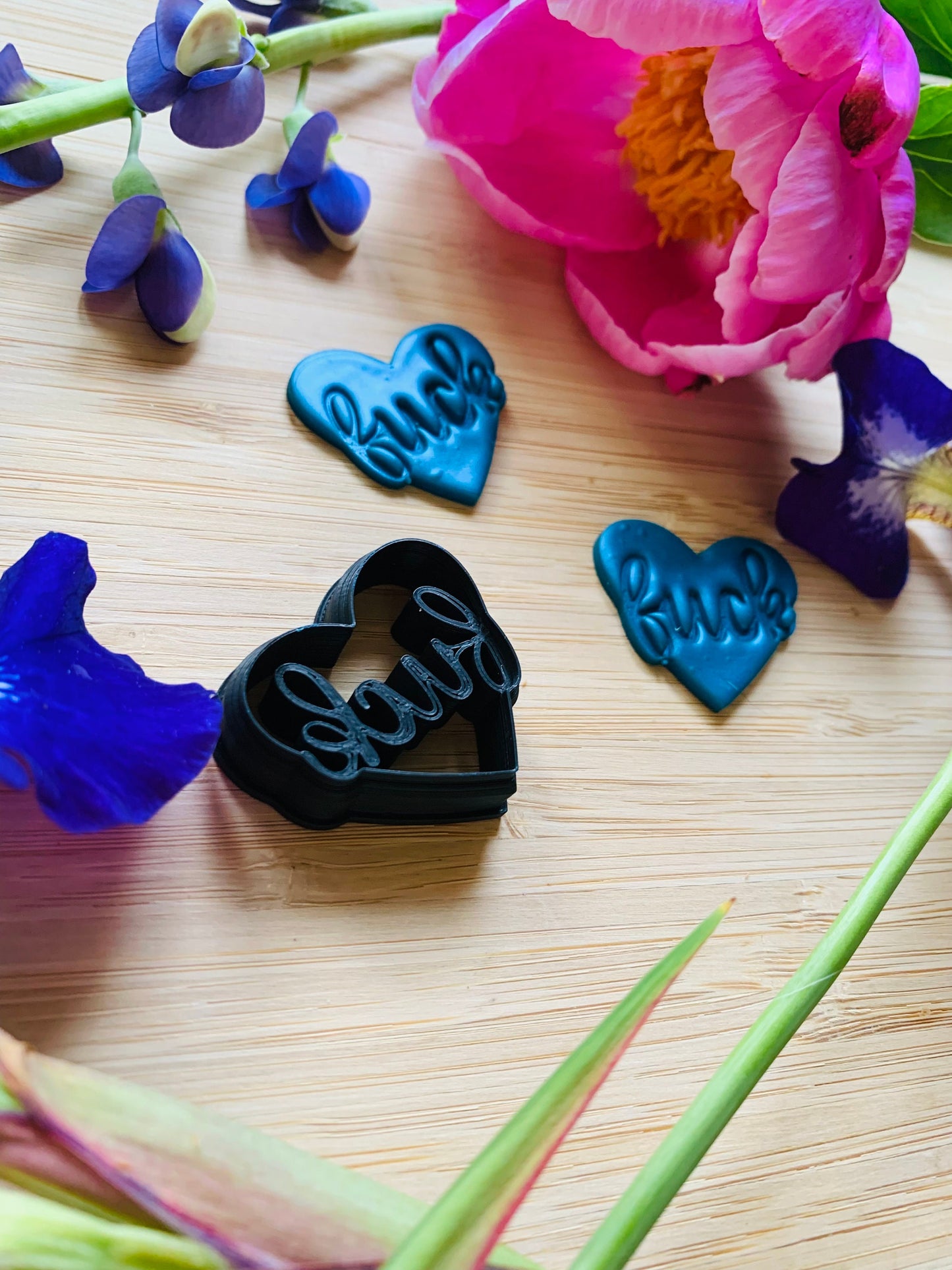 Fancy Fuck Hearts - Embossed Sharp Clay Cutter