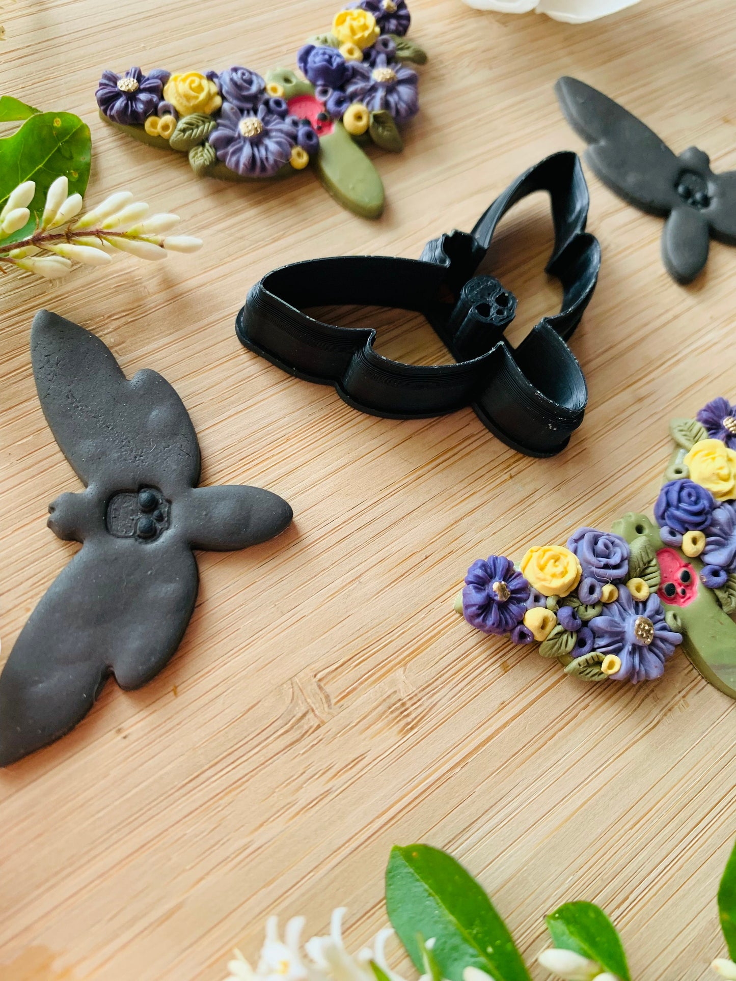 Large Dead Head Hawk Moth with Skull Detail Embossed Sharp Clay Cutter