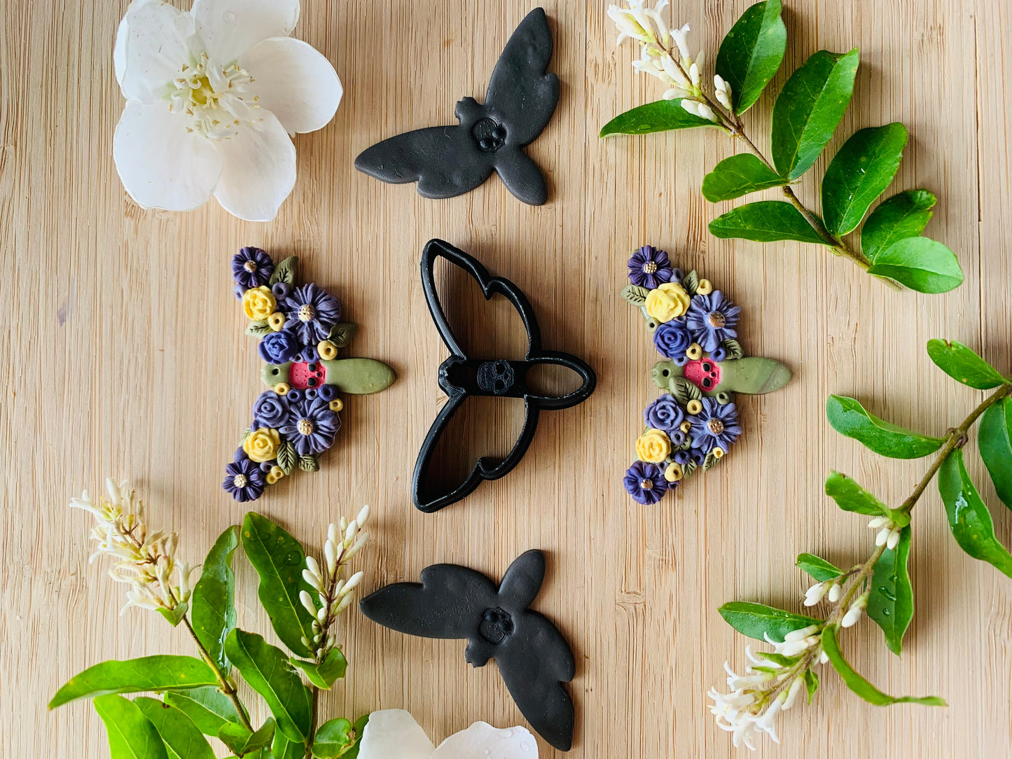 Large Dead Head Hawk Moth with Skull Detail Embossed Sharp Clay Cutter