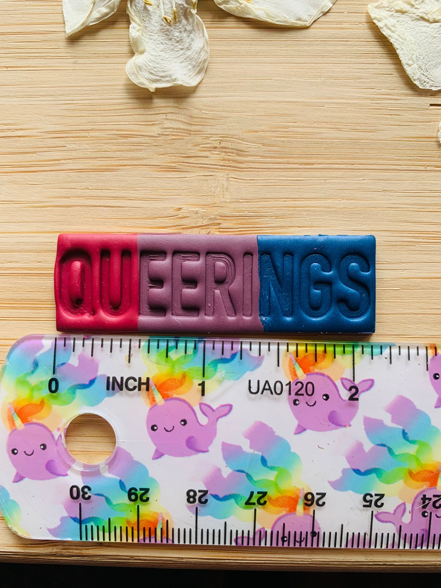 Queerings Pride Rectangle Tag Embossed Sharp Clay Cutter
