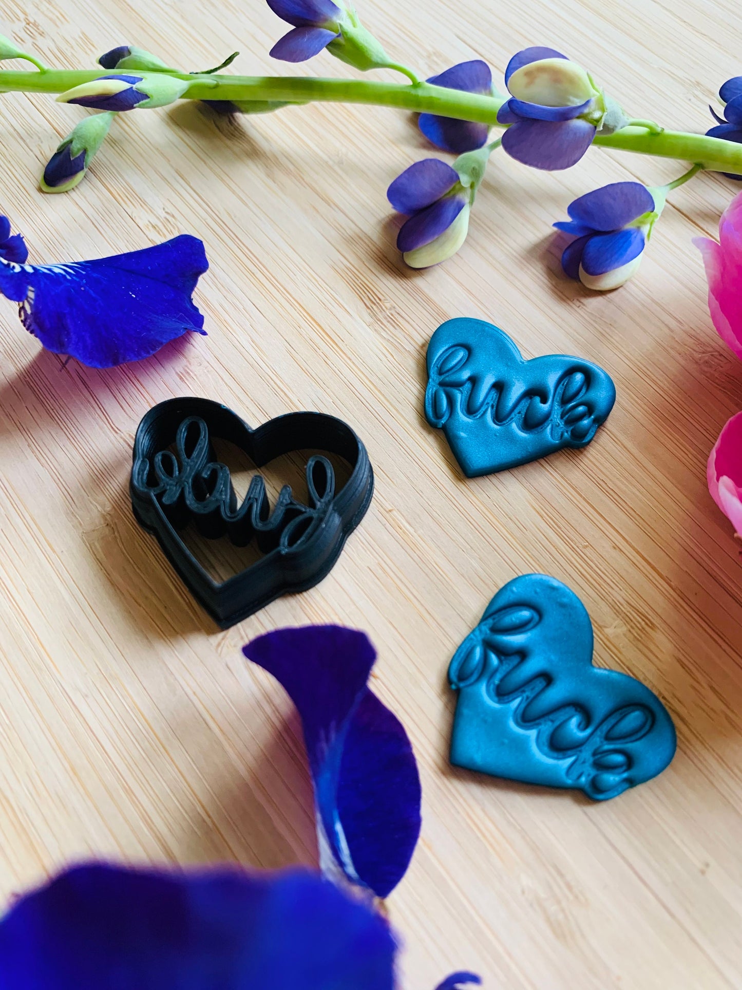 Fancy Fuck Hearts - Embossed Sharp Clay Cutter