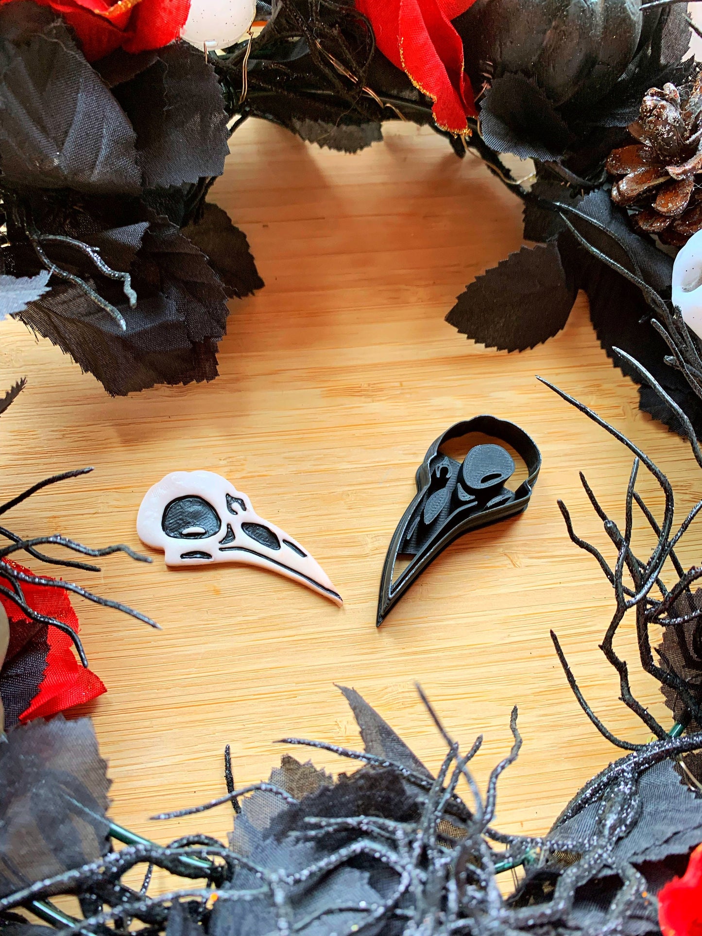 58mm Bird Skull Crow Head Earring Embossed Sharp Clay Cutter
