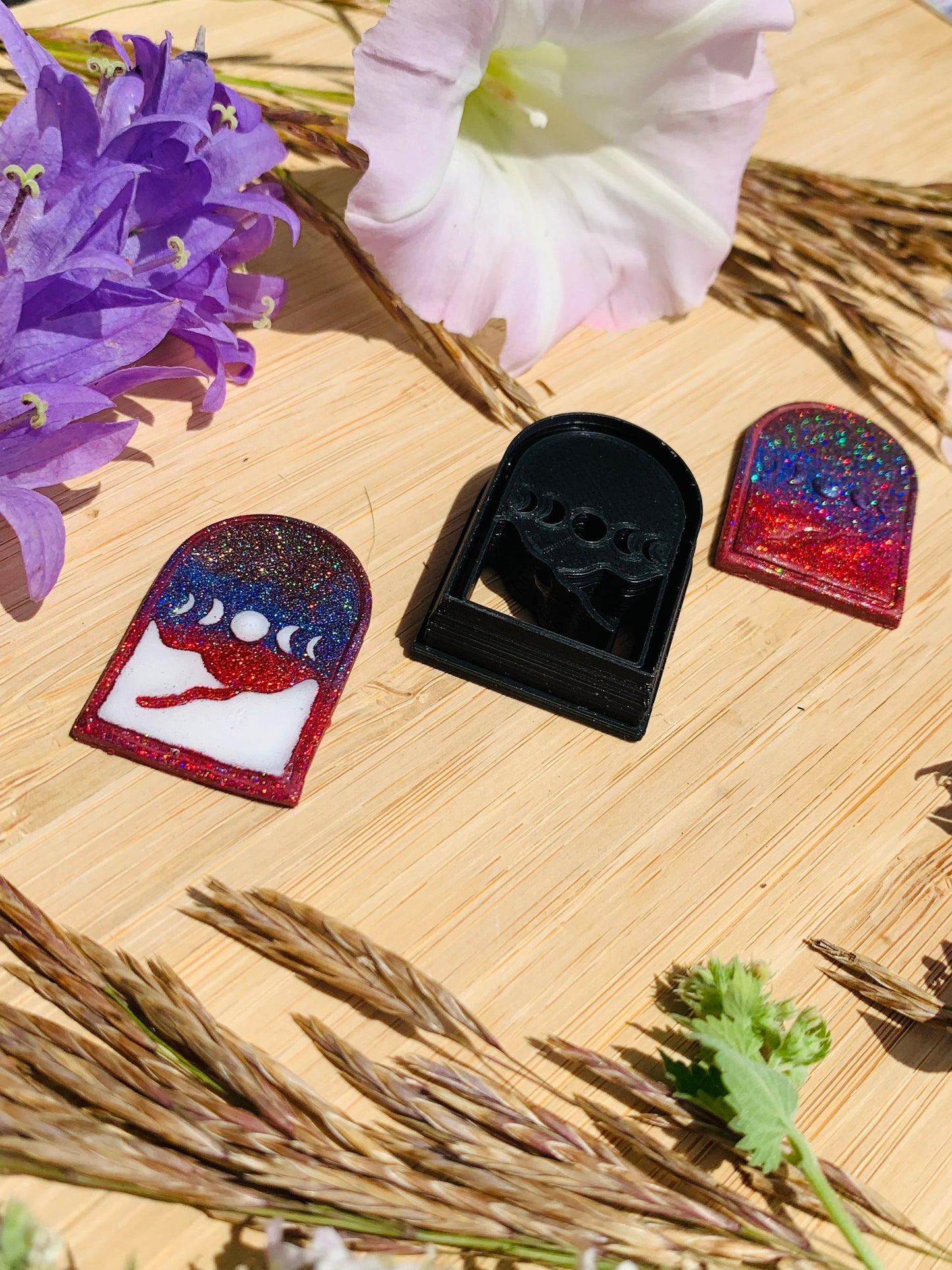 Moon Phases Over Mountains Sharp Clay Cutter